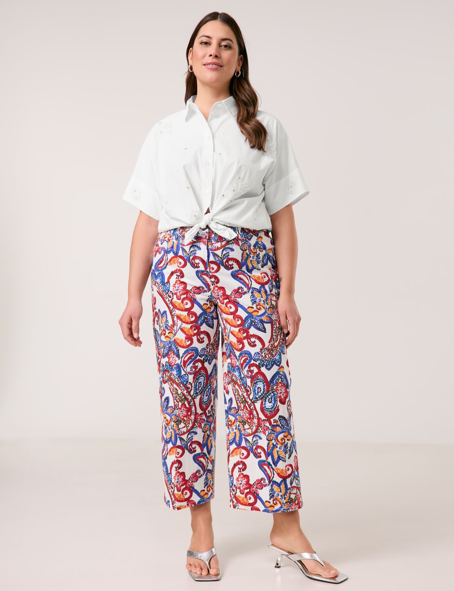 Weite 3/4 Hose mit Pailey-Print Lotta