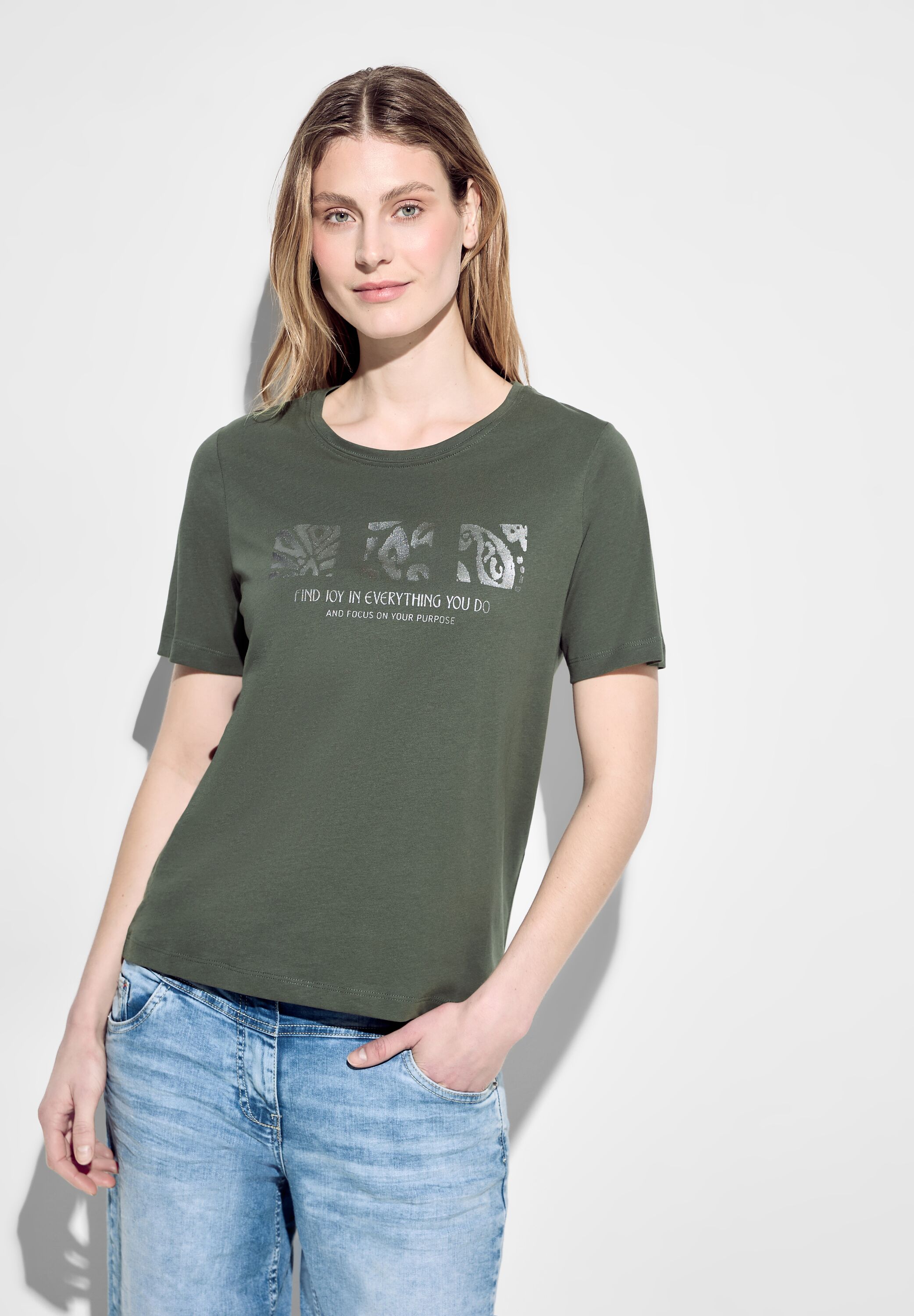 T-Shirt mit Schimmer Print