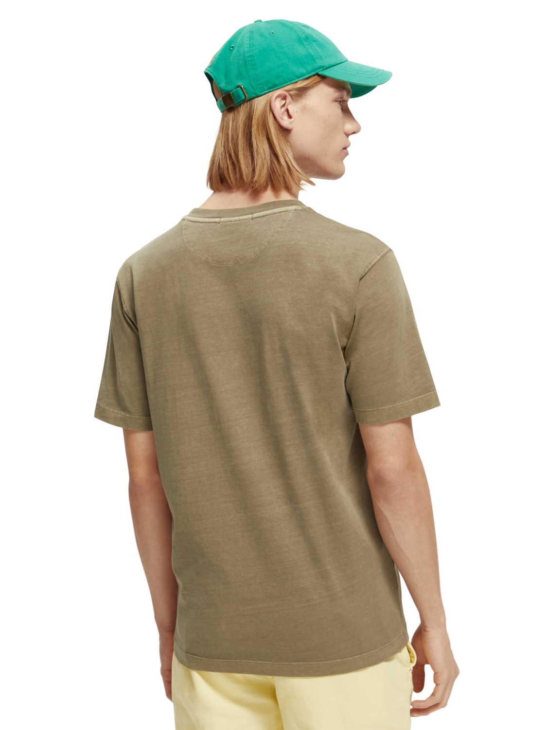 Garment dye logo embroidery tee