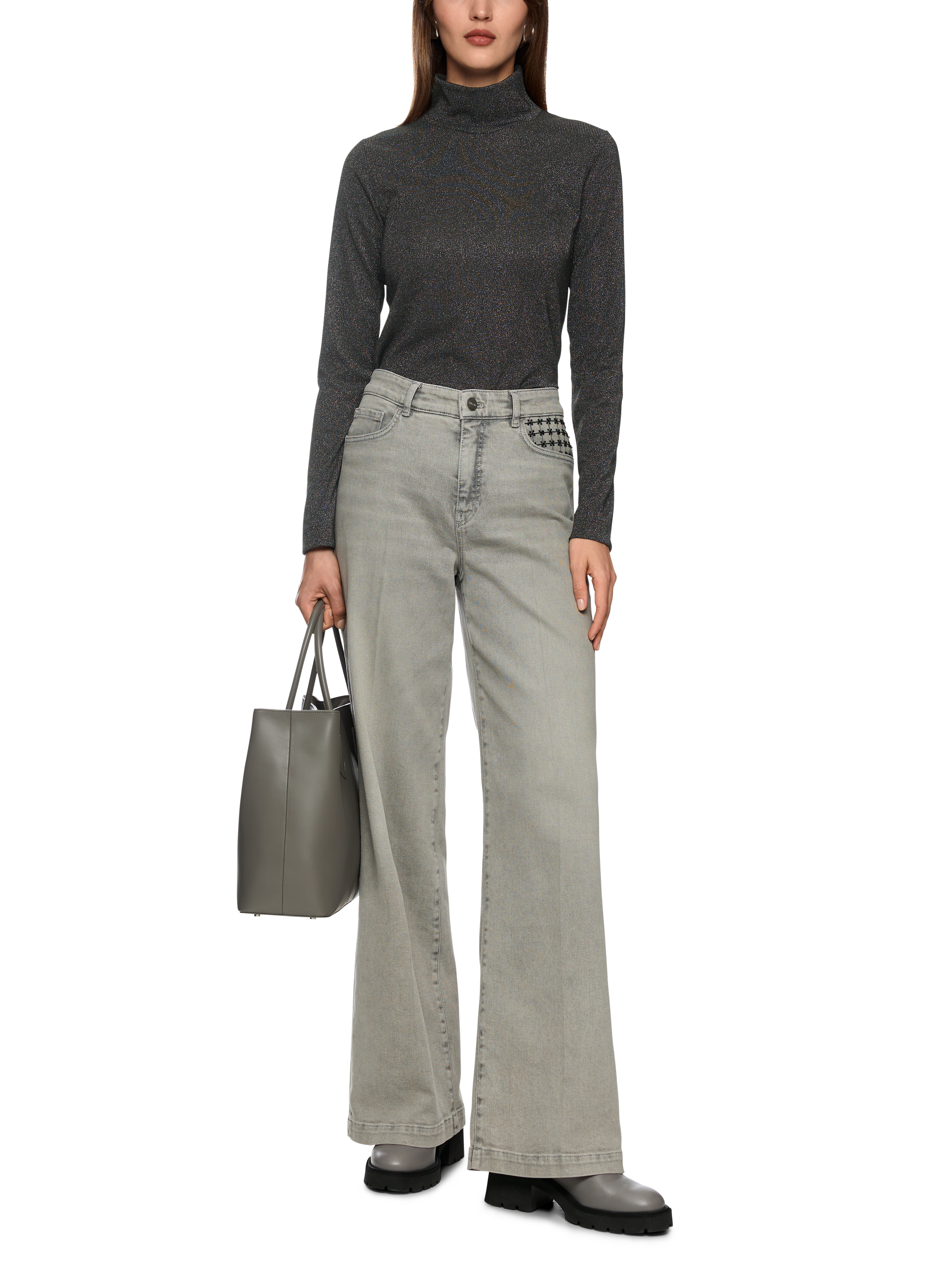 Schmaler Lurex-Longsleeve