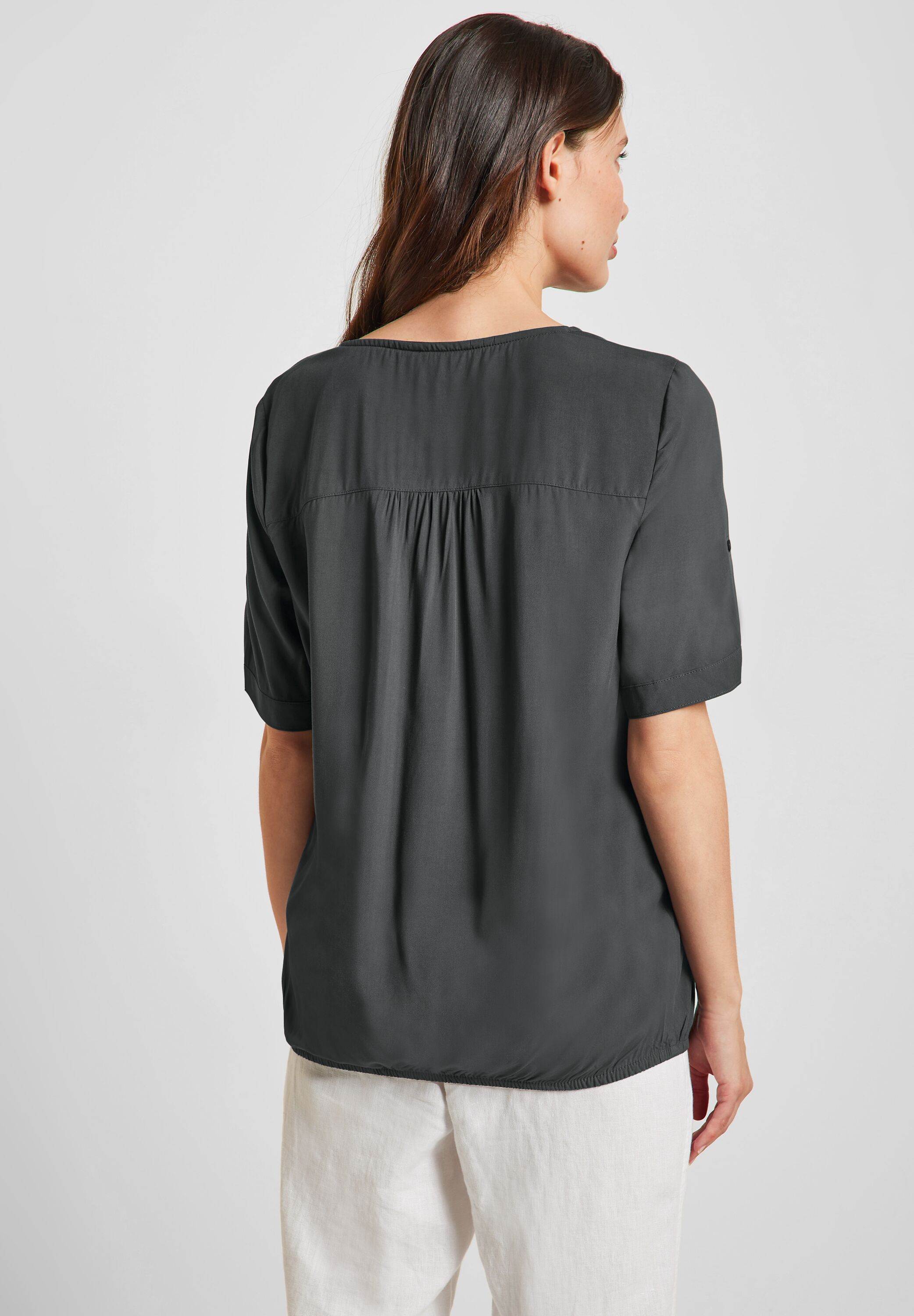 Unifarbene Basic Bluse