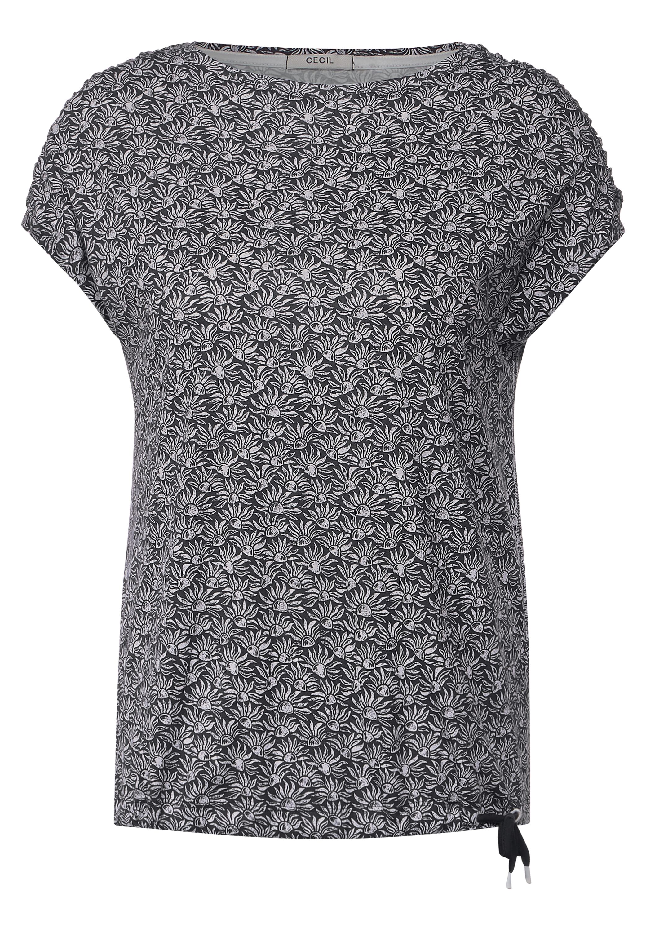 T-Shirt mit Smock Schultern