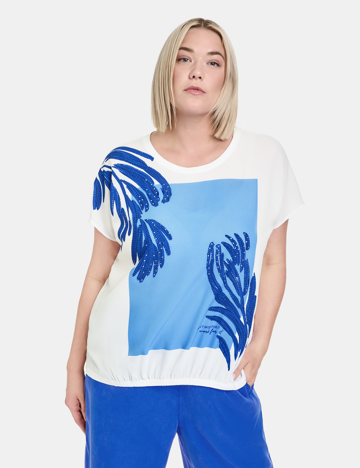 Blusenshirt mit Material-Mix