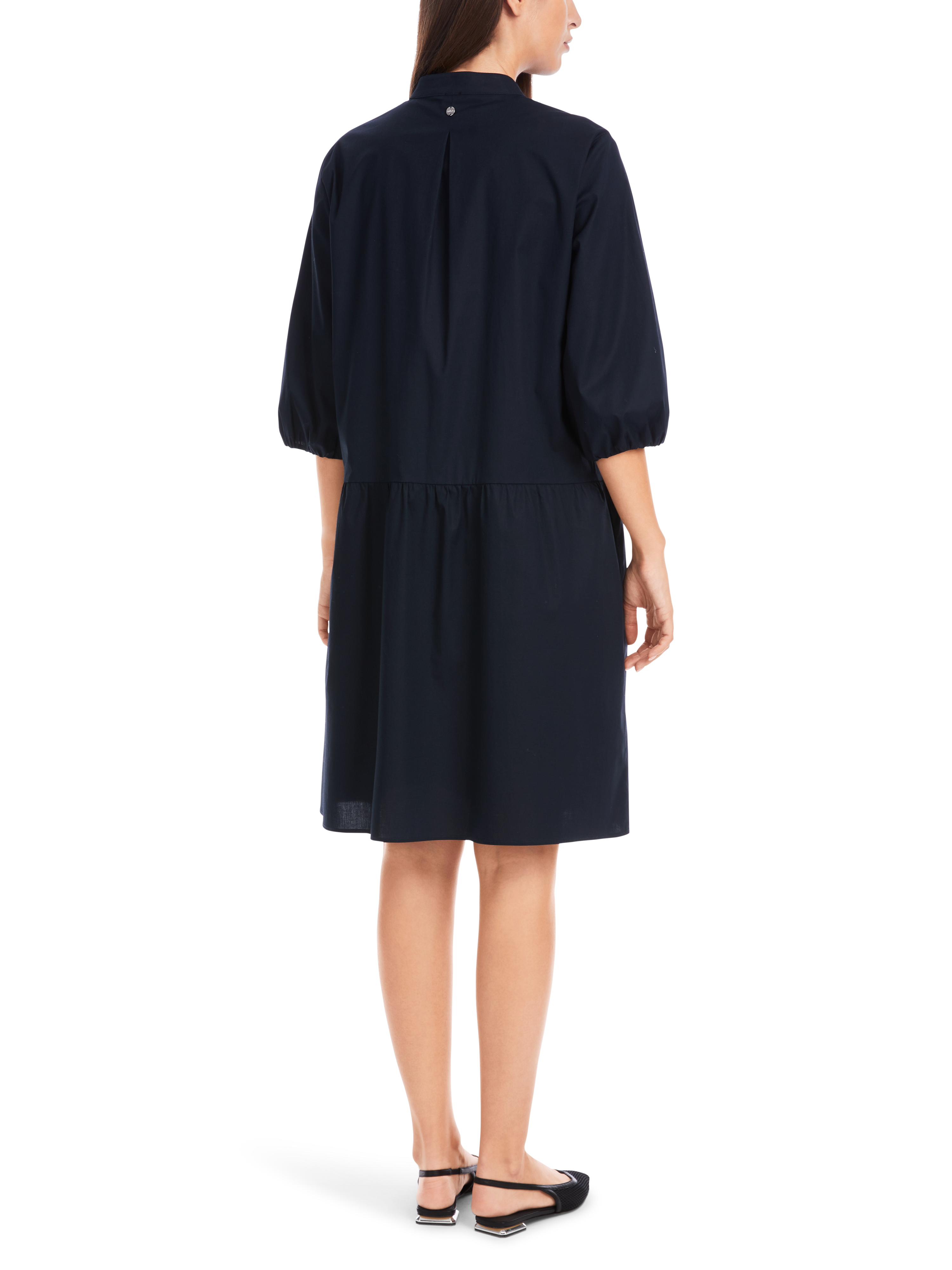 Uni Hemdblusenkleid in Baumwolle