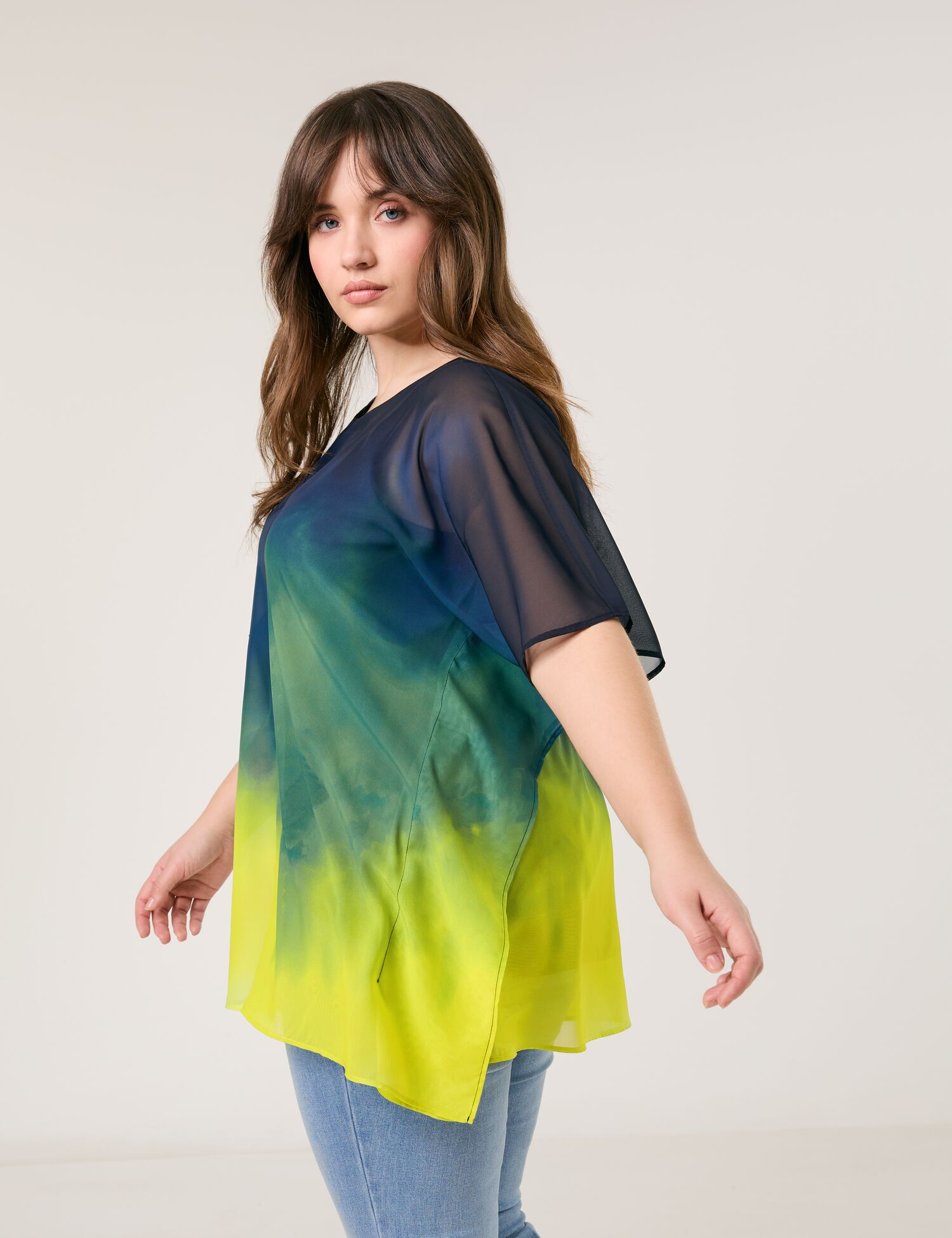 Oversized-Bluse im Lagen-Look