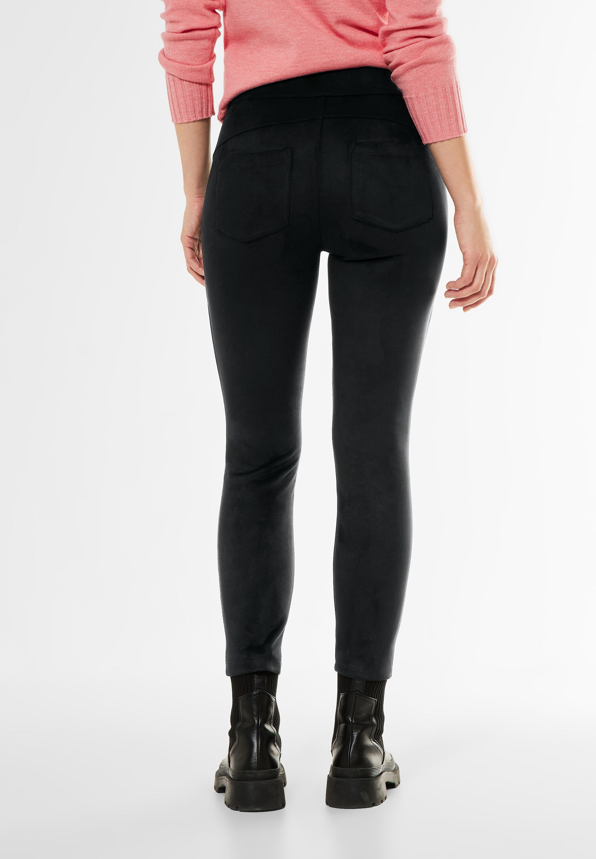 Skinny Fit Velours Hose