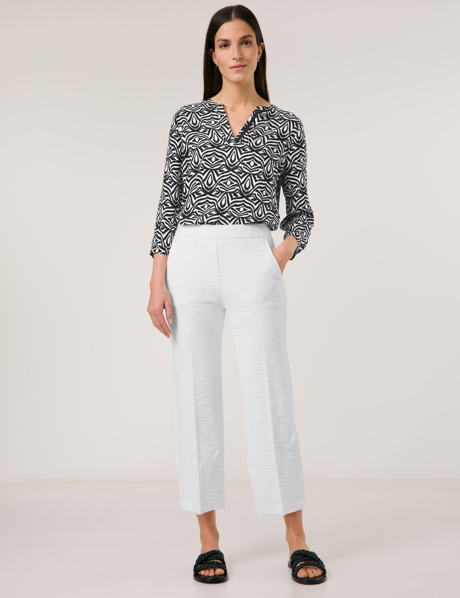 7/8 Schlupfhose mit Bouclé-Optik