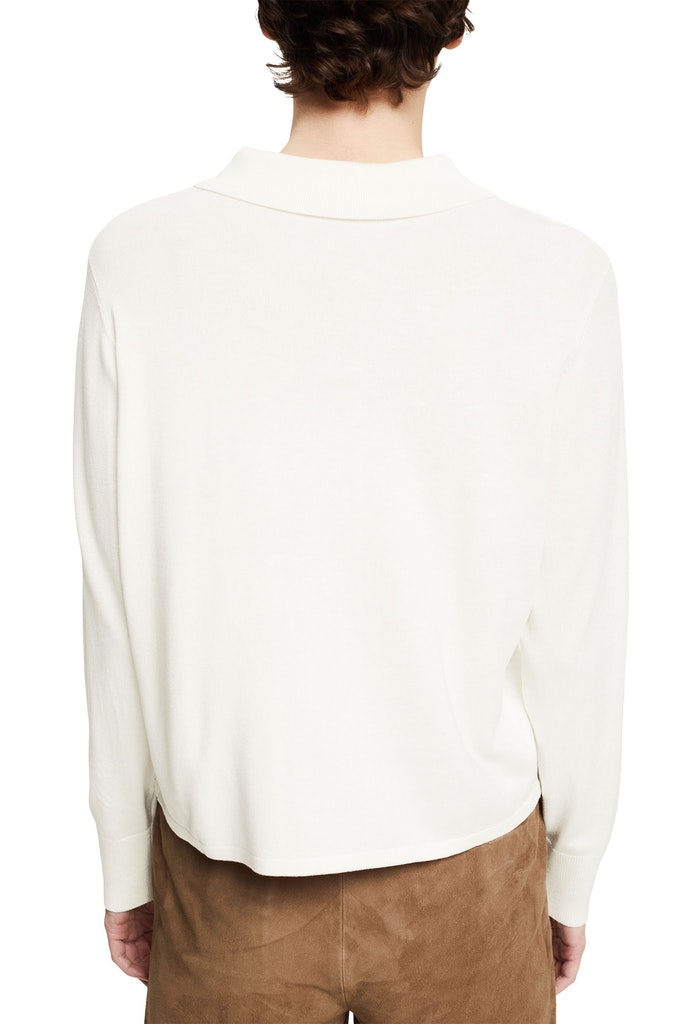 Pullover mit Umlegekragen und Knopfleiste