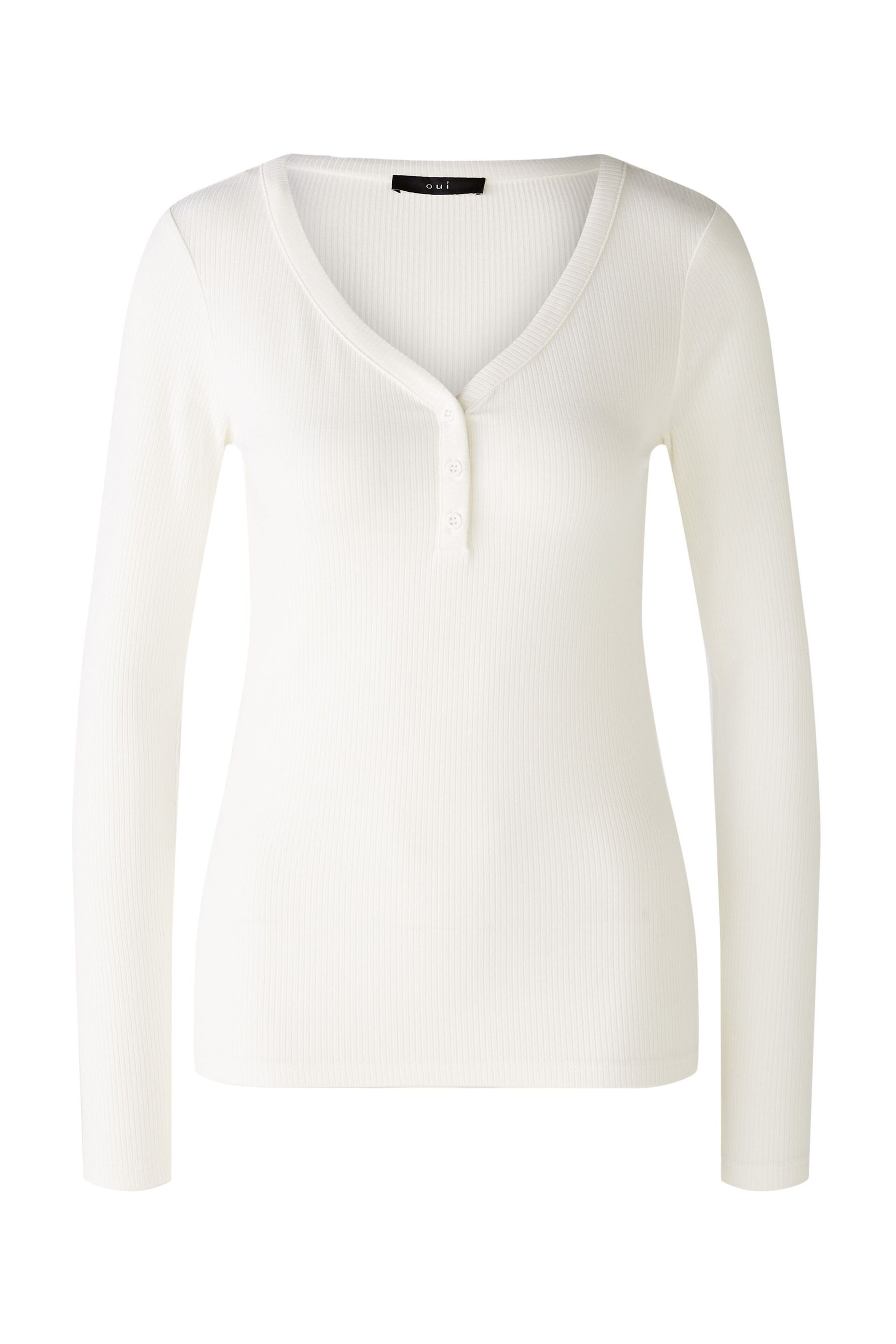 Langarmshirt elastische Viskoserippe