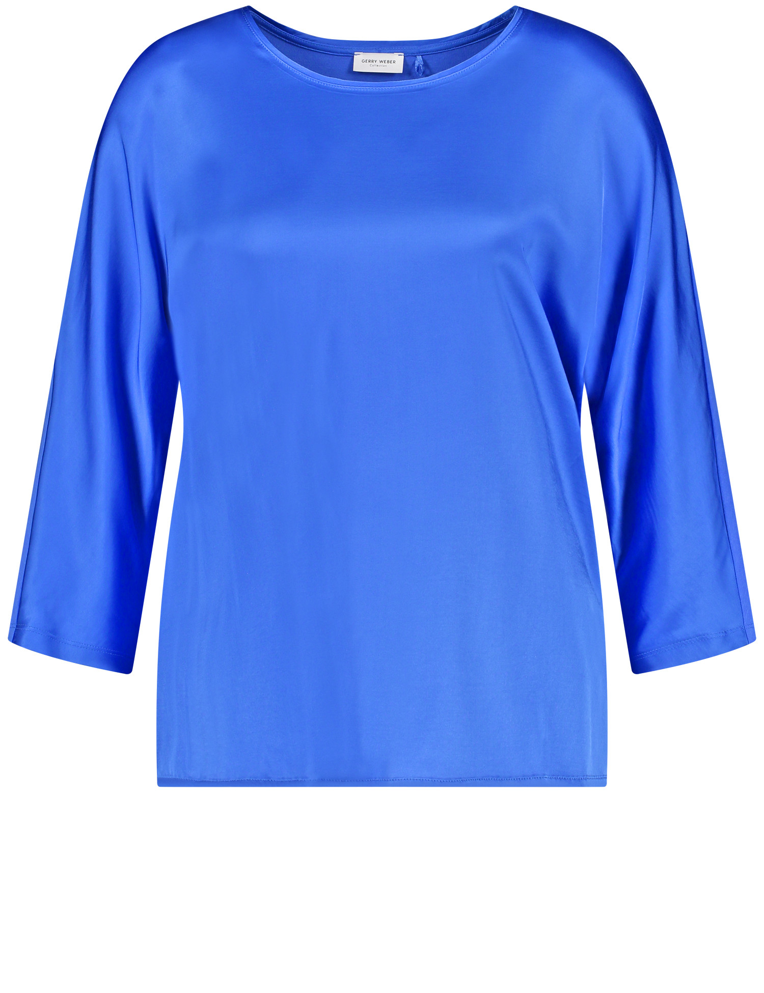 Leicht glänzendes 3/4 Arm Shirt mit Material-Patch