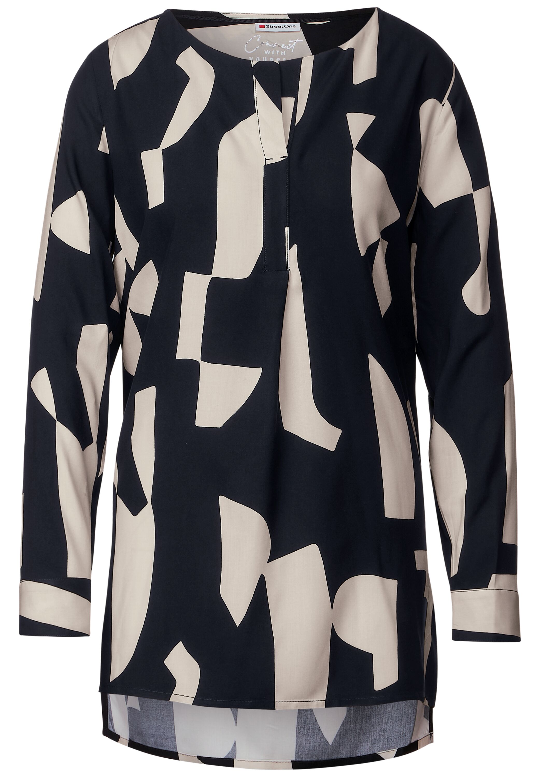 Longbluse mit Kellerfalte