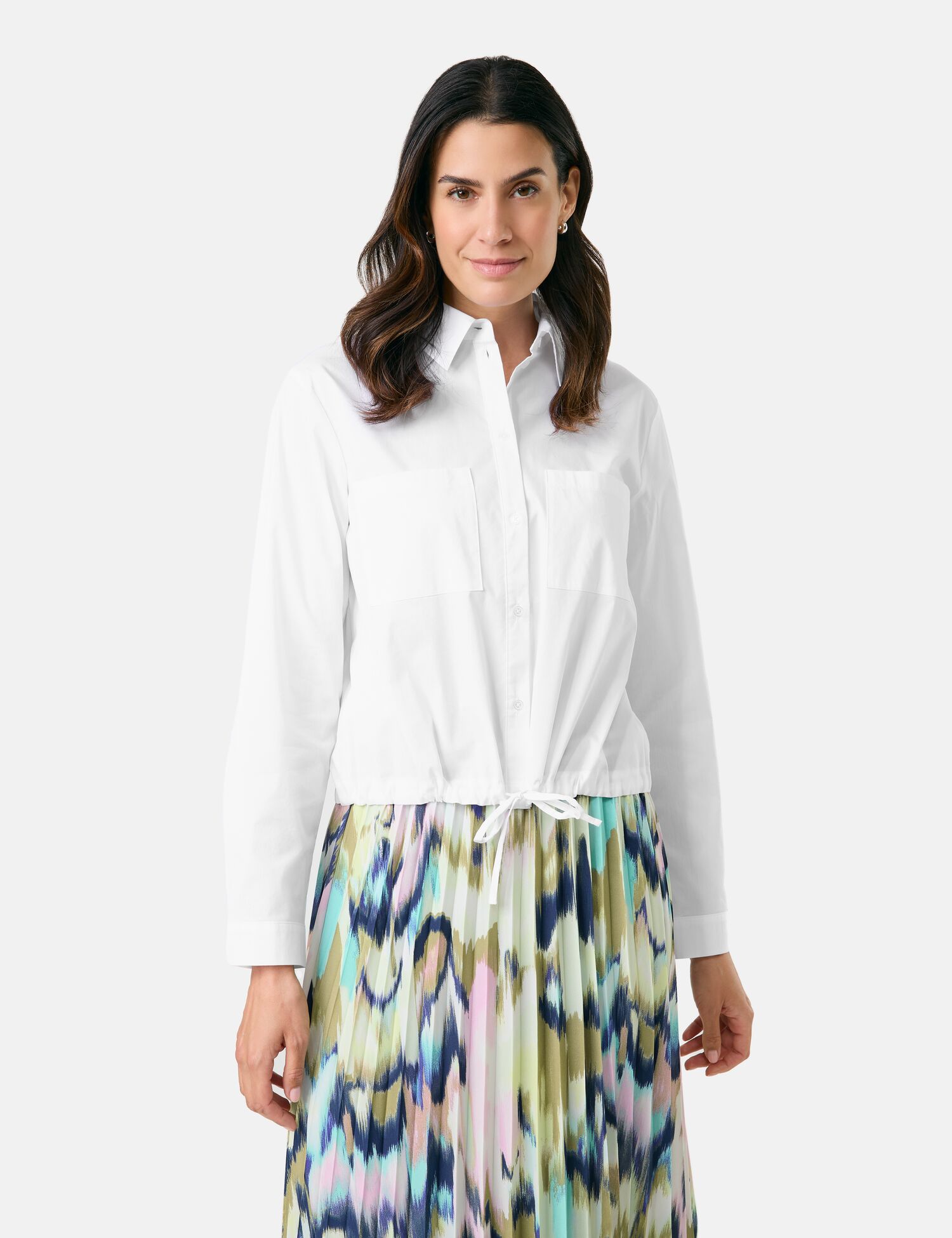 Hemdbluse mit Tunnelzug am Saum