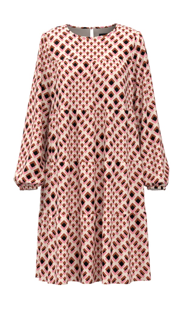 Crêpe-Kleid mit Grafikmuster