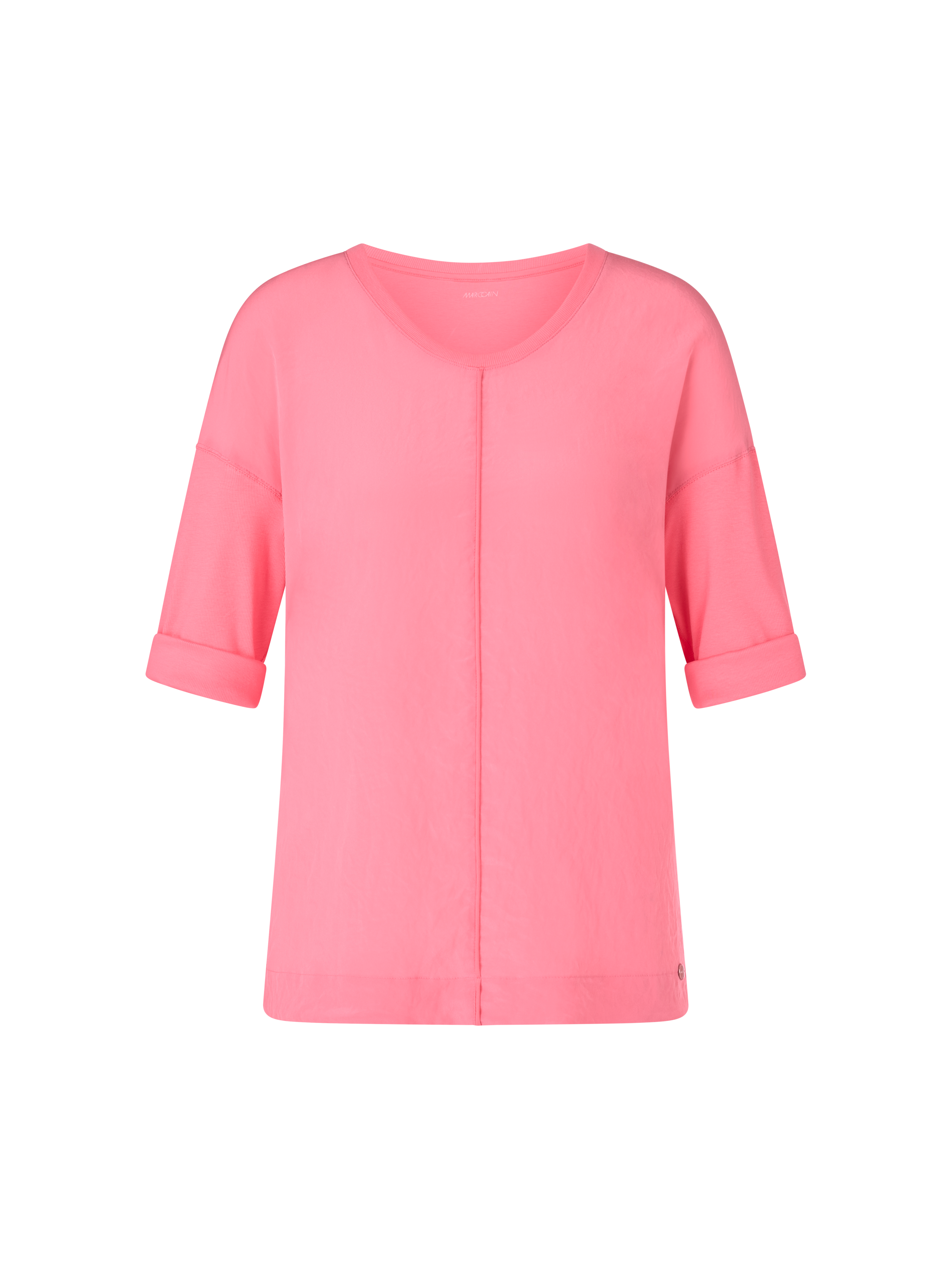 Weite Bluse in Materialmix