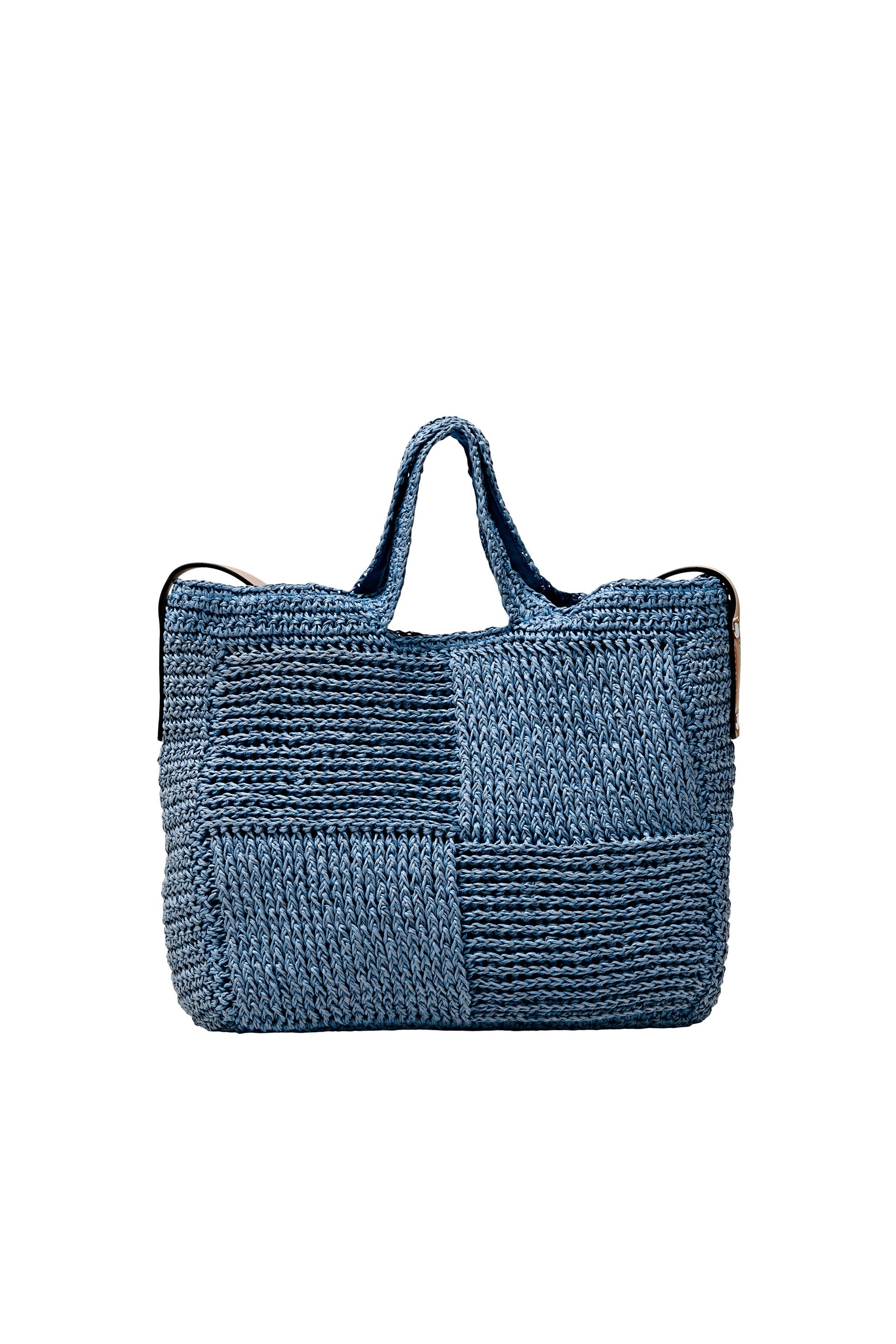 Basttasche mit Henkel in Lederoptik