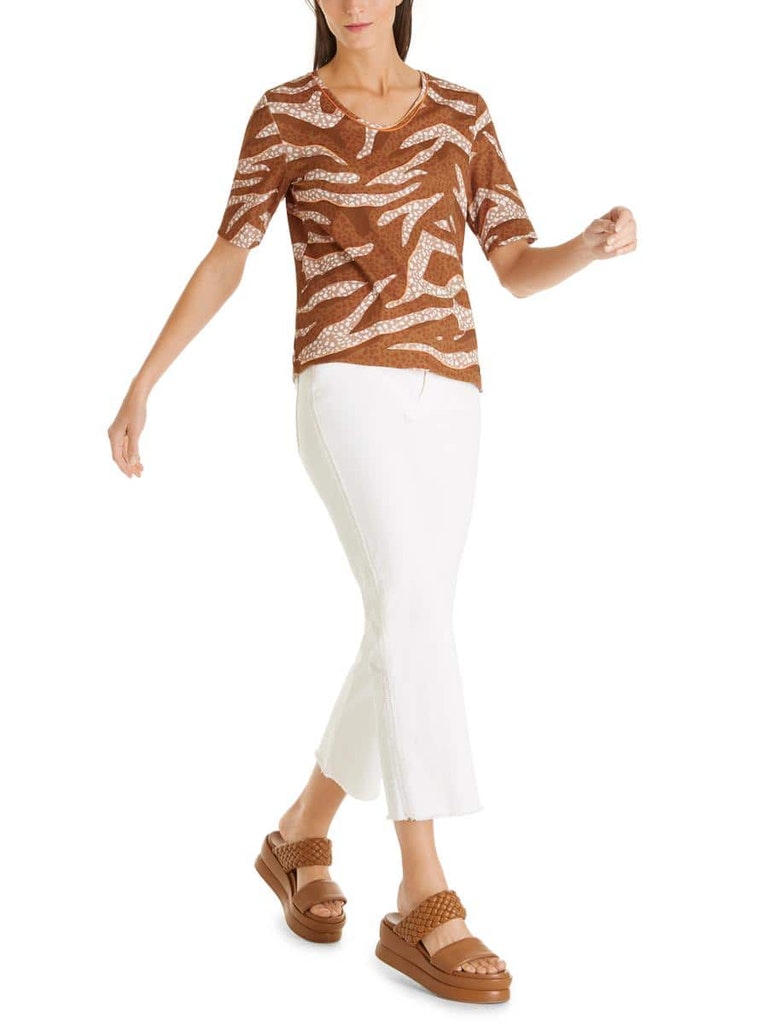 Rippjerseyshirt mit Animalprint