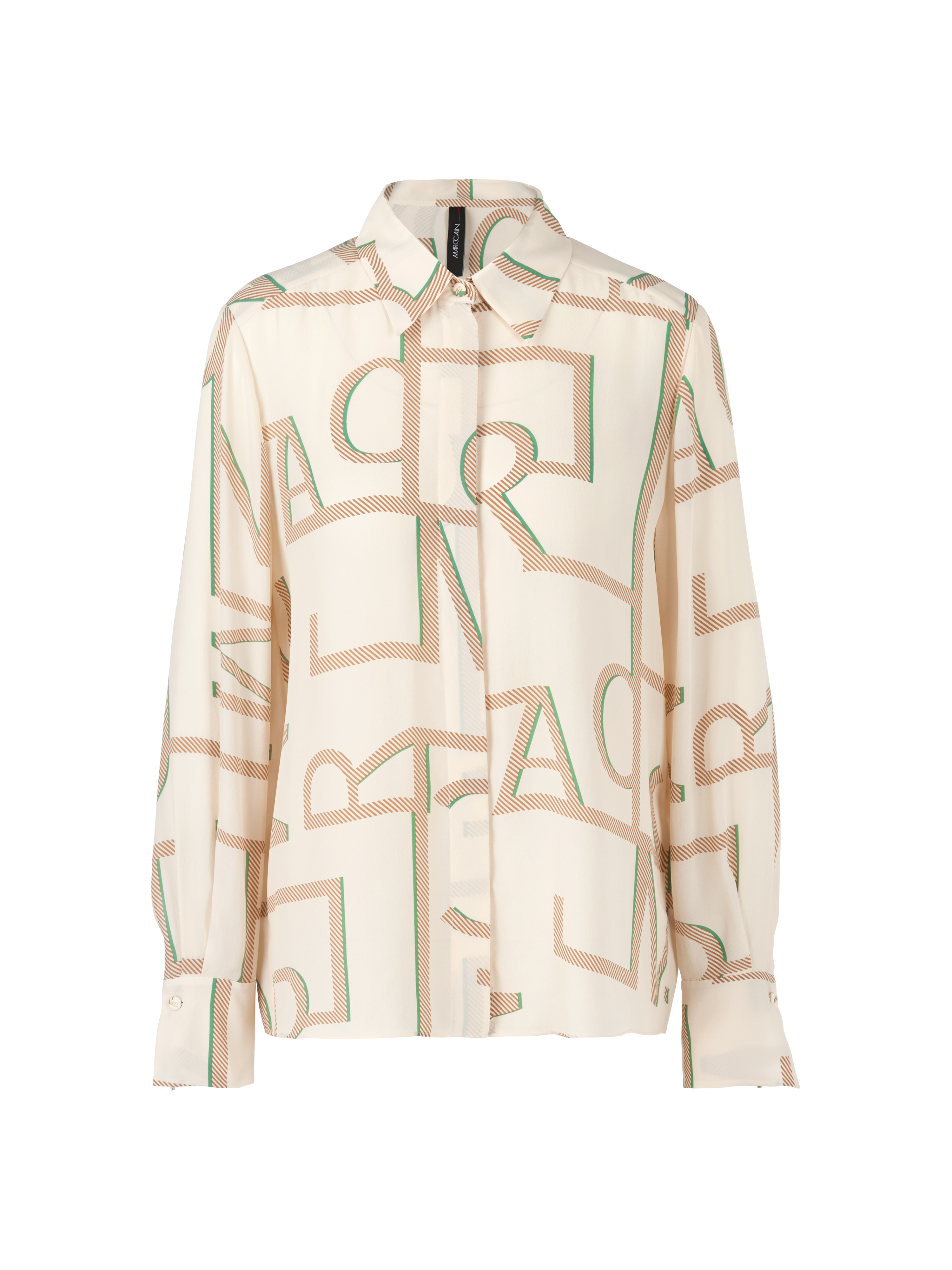 Bluse im MC-Schriftzug-Dessin