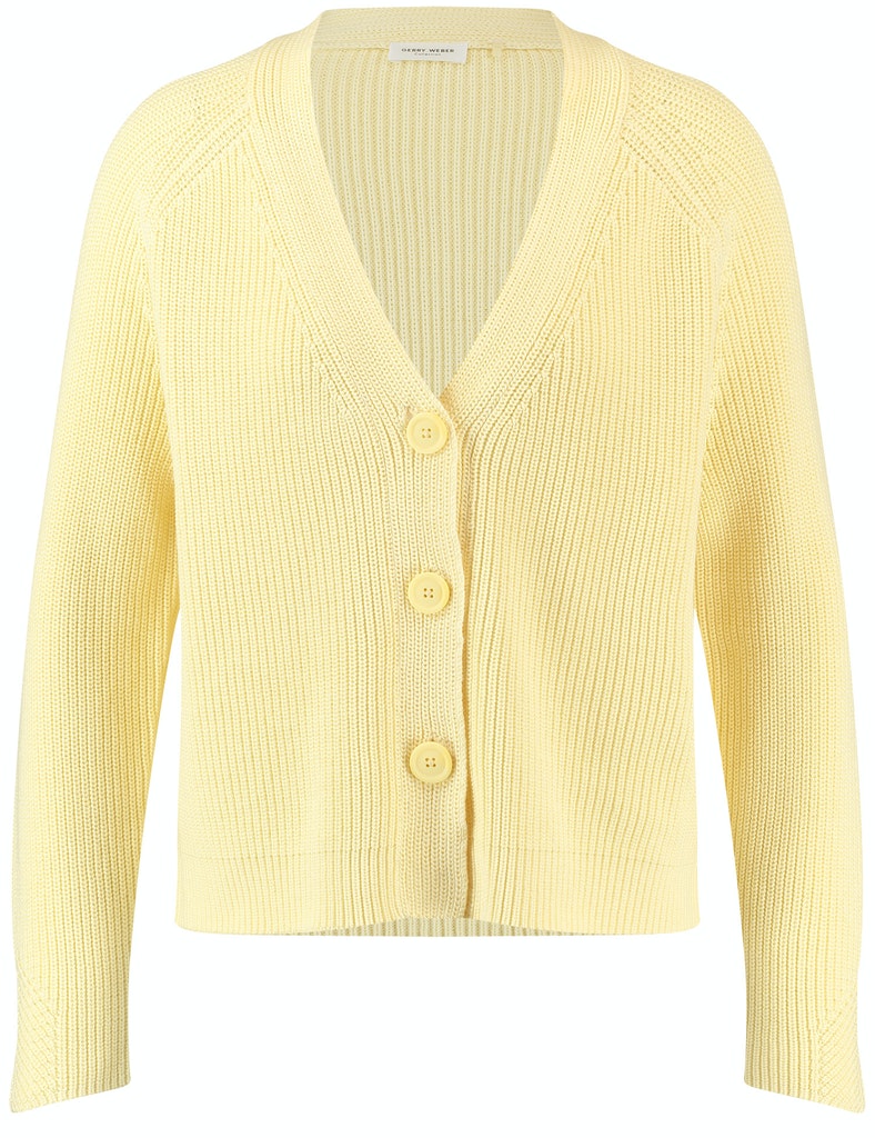 Gerippte Strickjacke GOTS