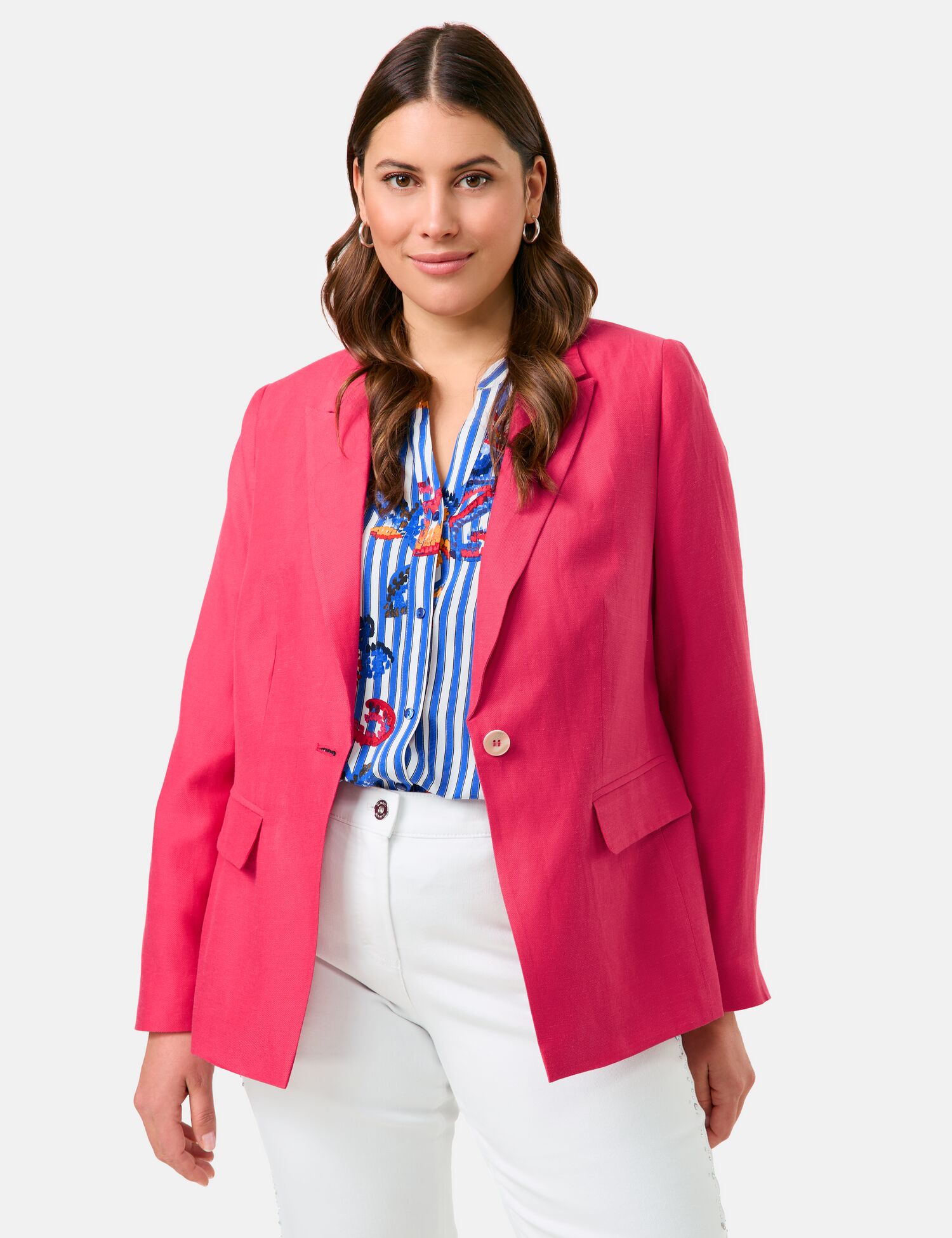 Blazer aus Viskose-Leinen-Mix