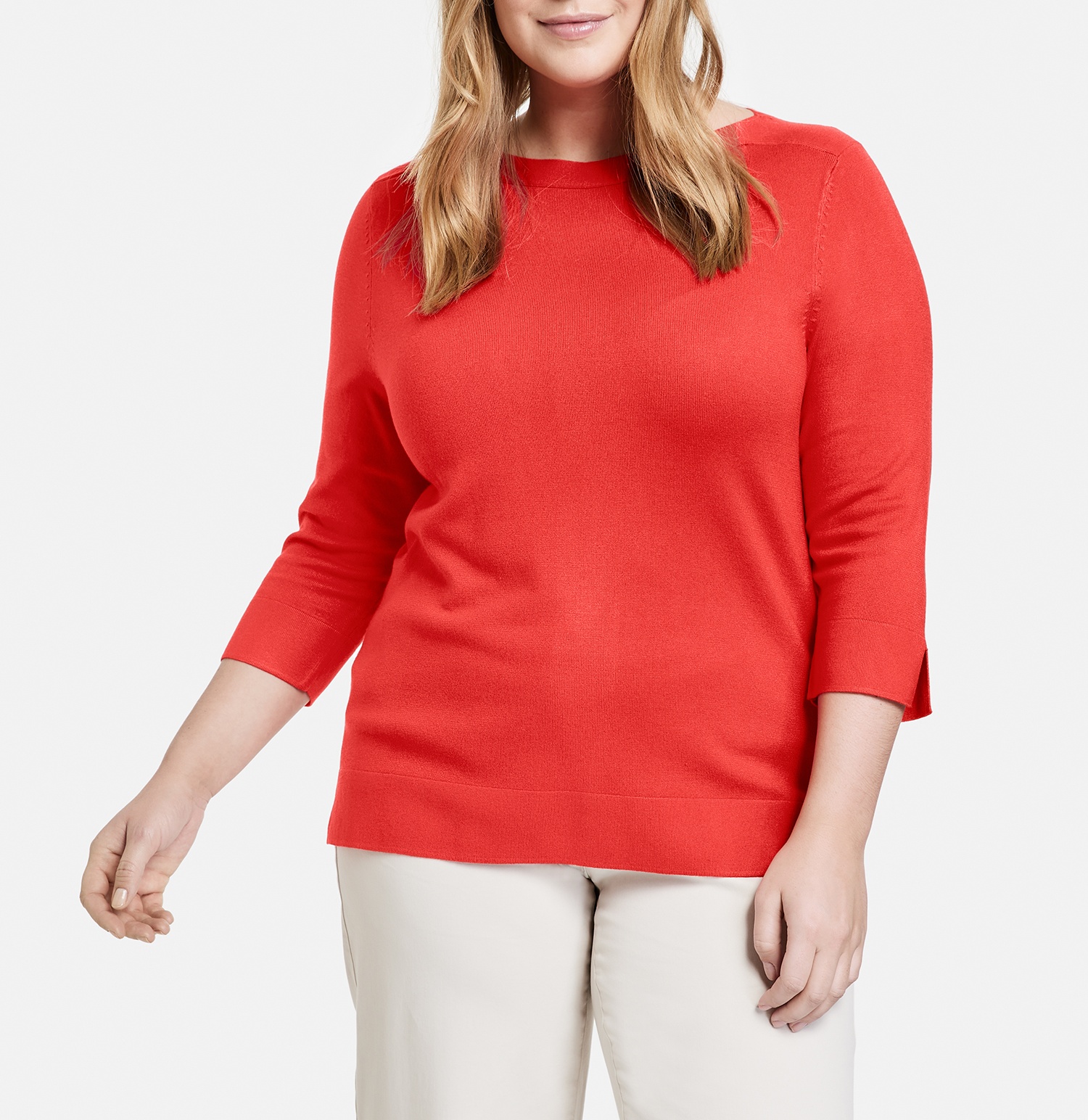 3/4 Arm Pullover mit Seitenschlitzen