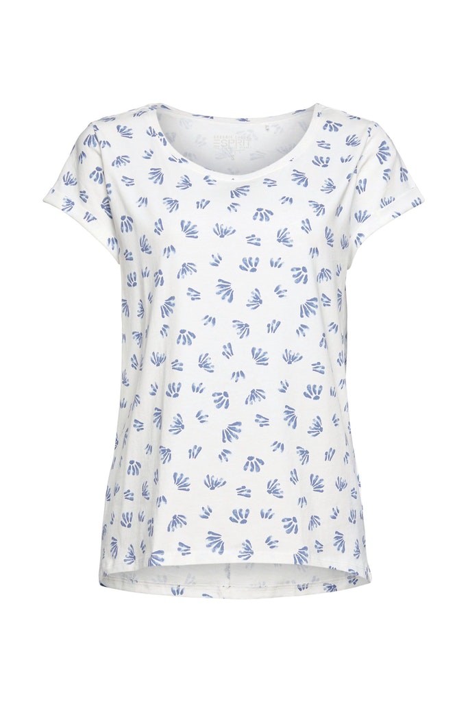 T-Shirt mit Blätter-Print, 100% Bio-Baumwolle