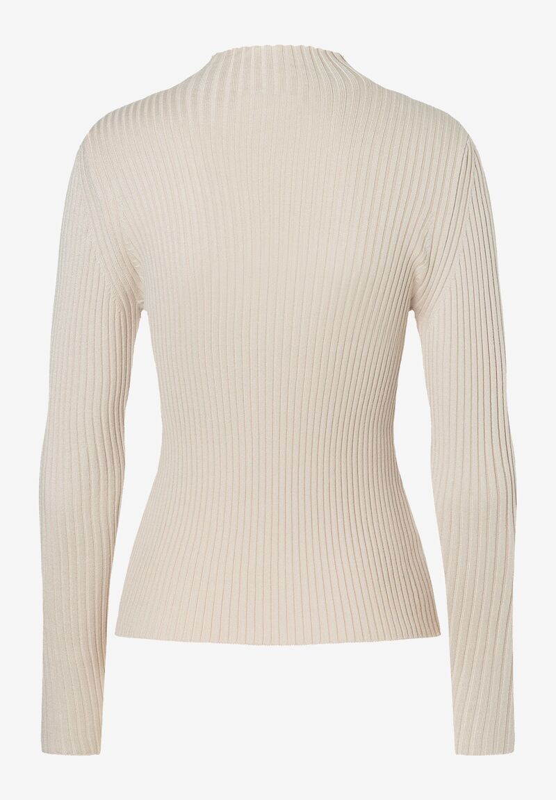 Rippstrick-Pullover  beige  Herbst-Kollektion