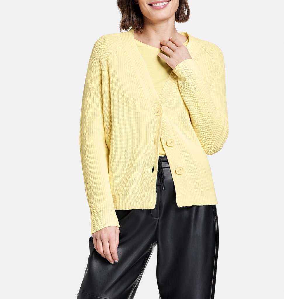 Gerippte Strickjacke GOTS