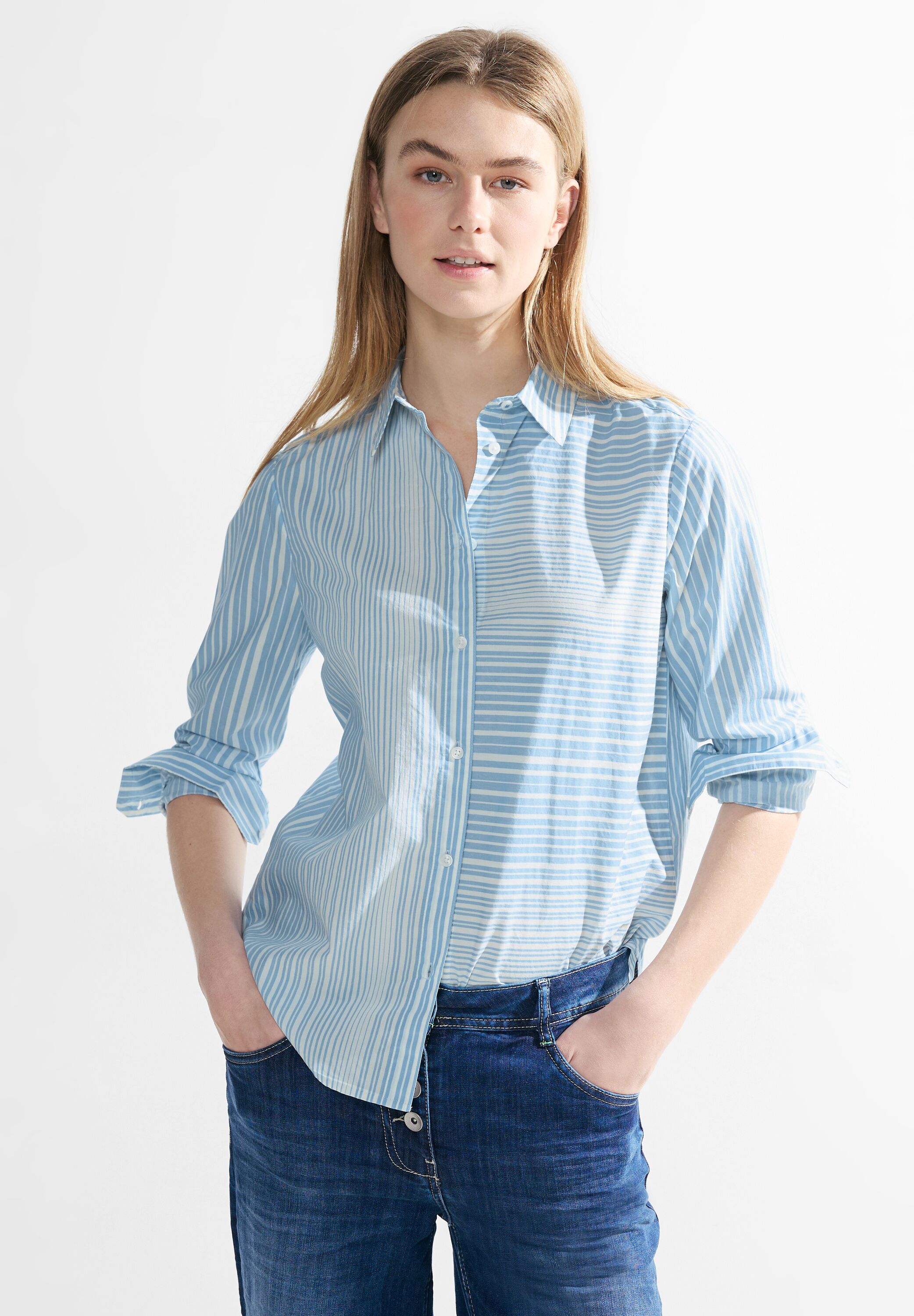 Streifenmix Hemdbluse