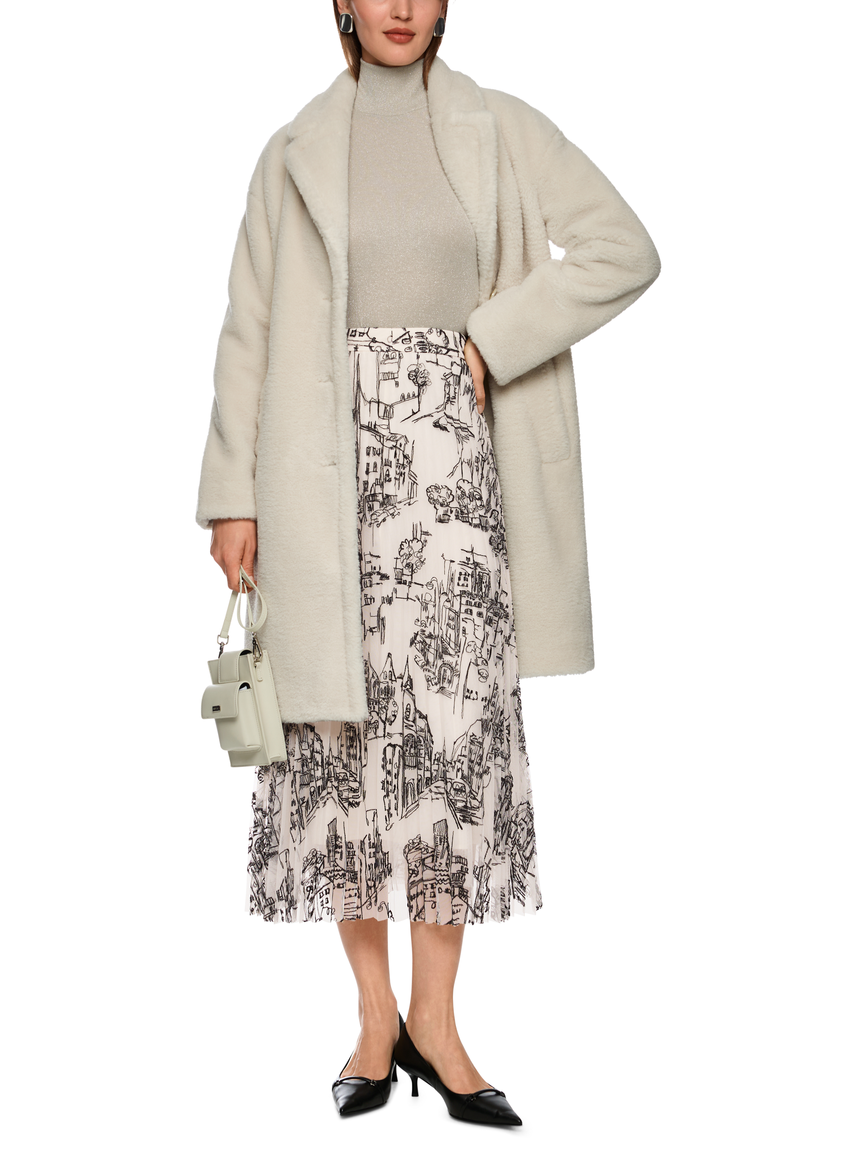 Plisseerock mit City-Motiv