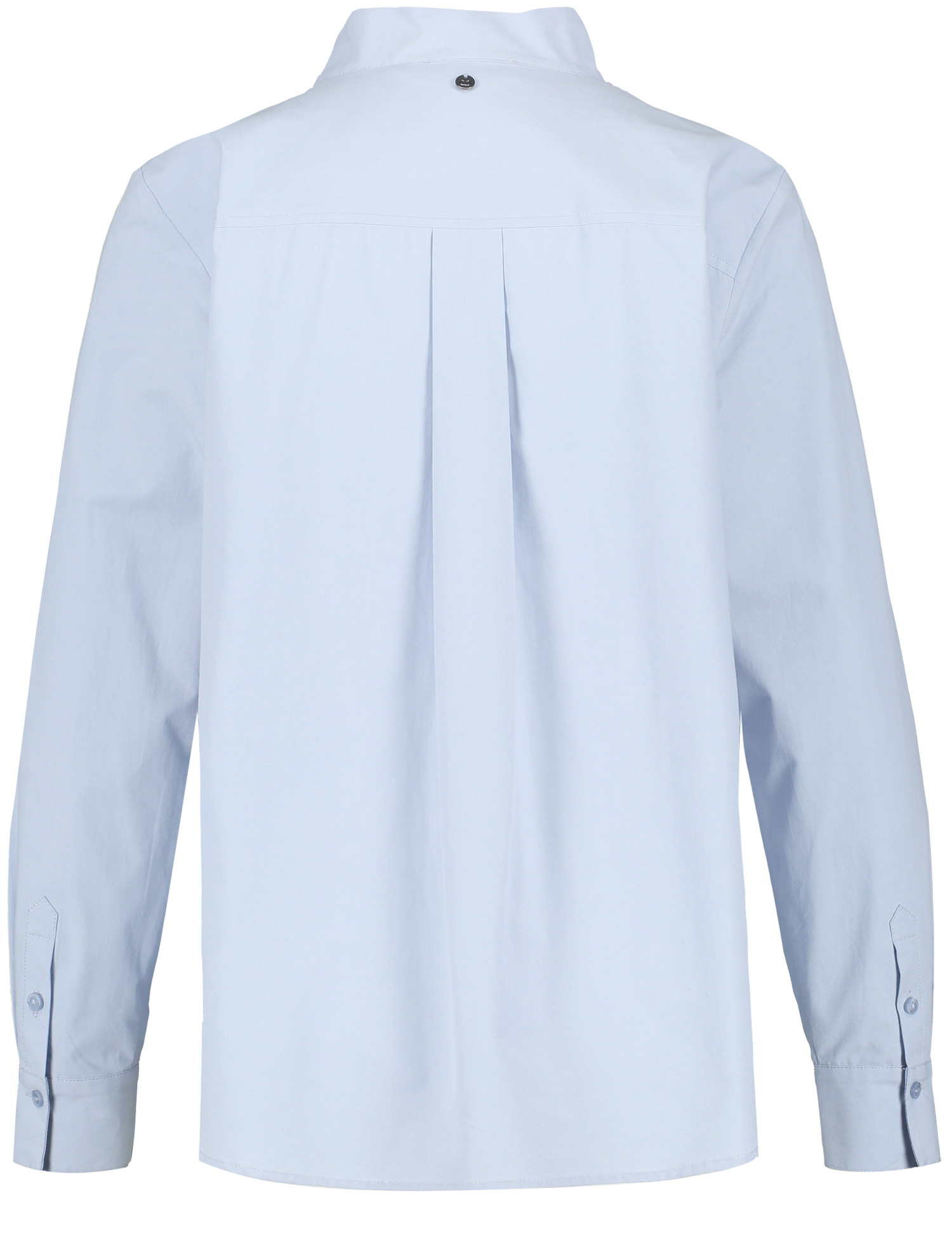 Schlichte Baumwollbluse mit offenem Stehkragen