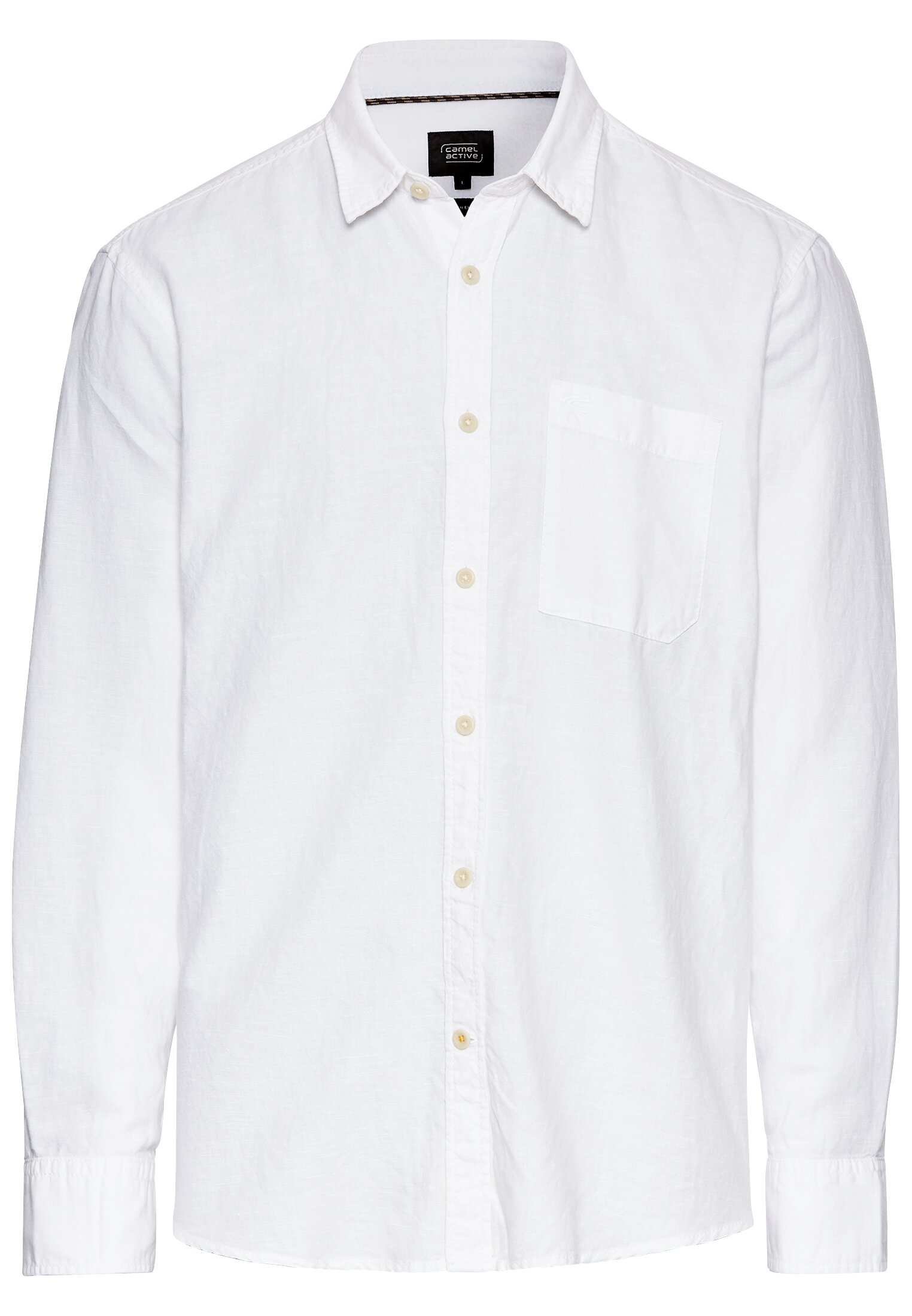 Langarm-Leinenhemd mit Soft-Wash-Veredelung