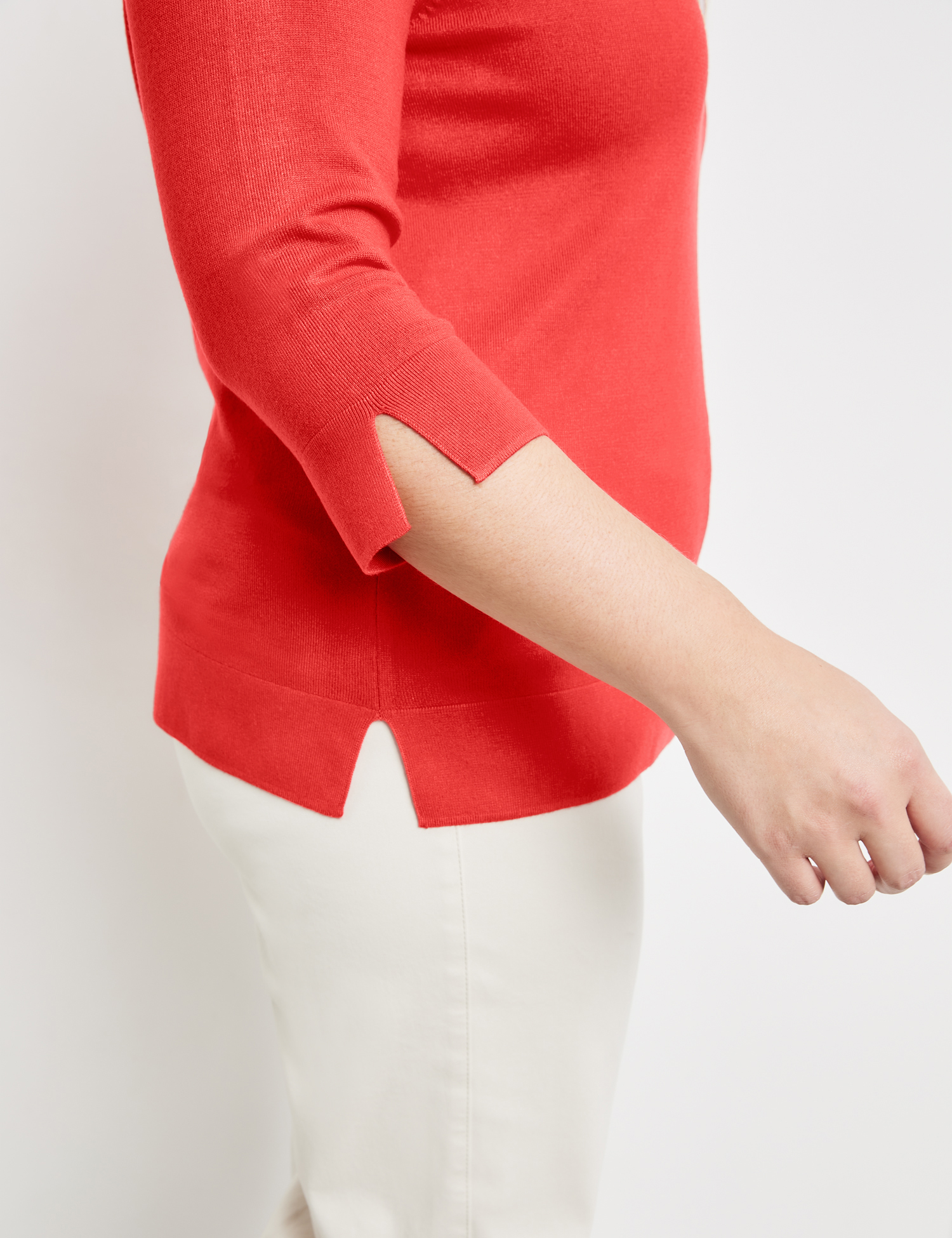 3/4 Arm Pullover mit Seitenschlitzen
