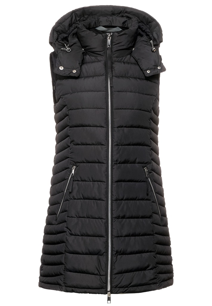 Lange Weste mit Zipper