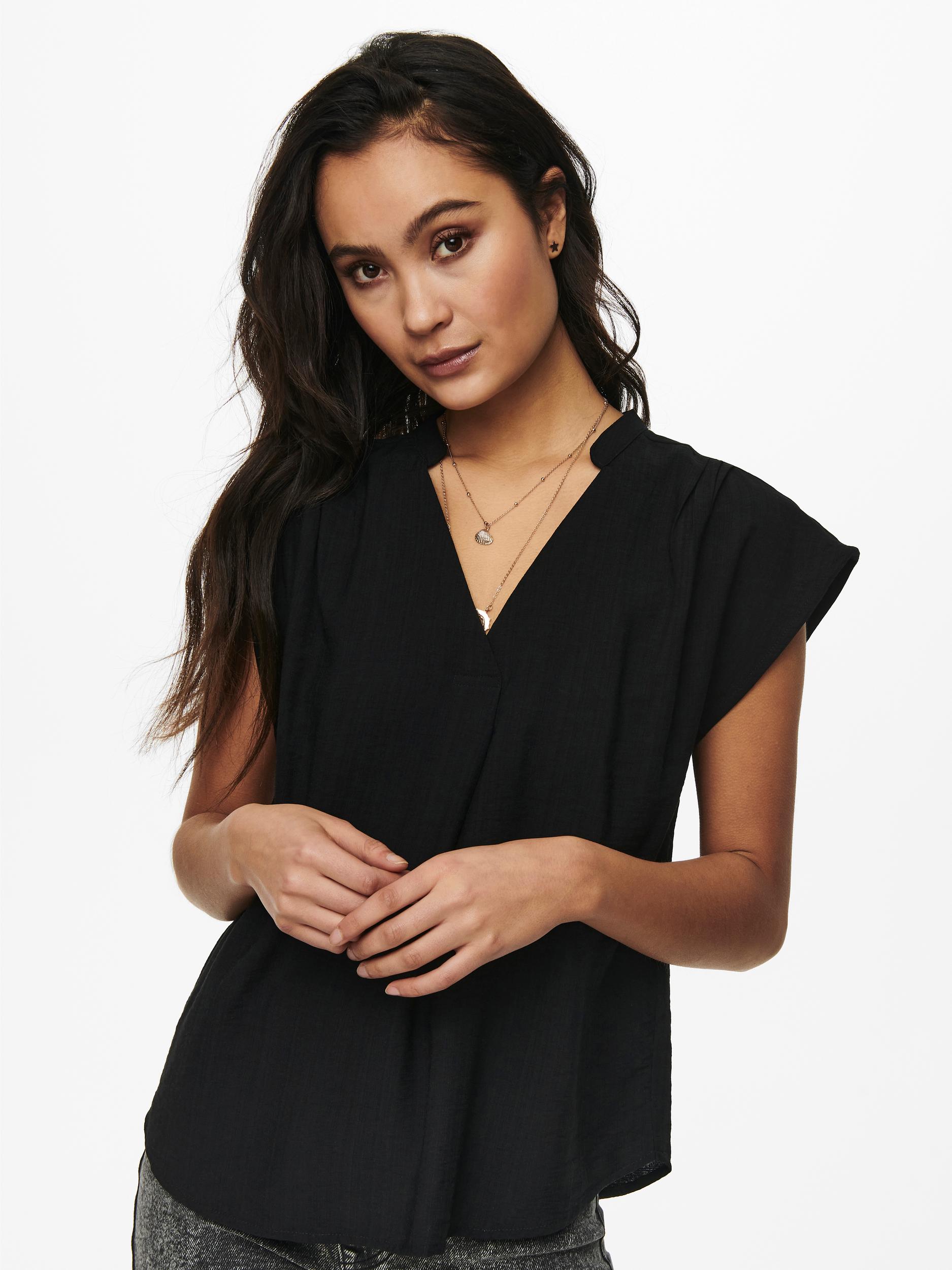 ONLJOSEY S/S V-NECK TOP WVN