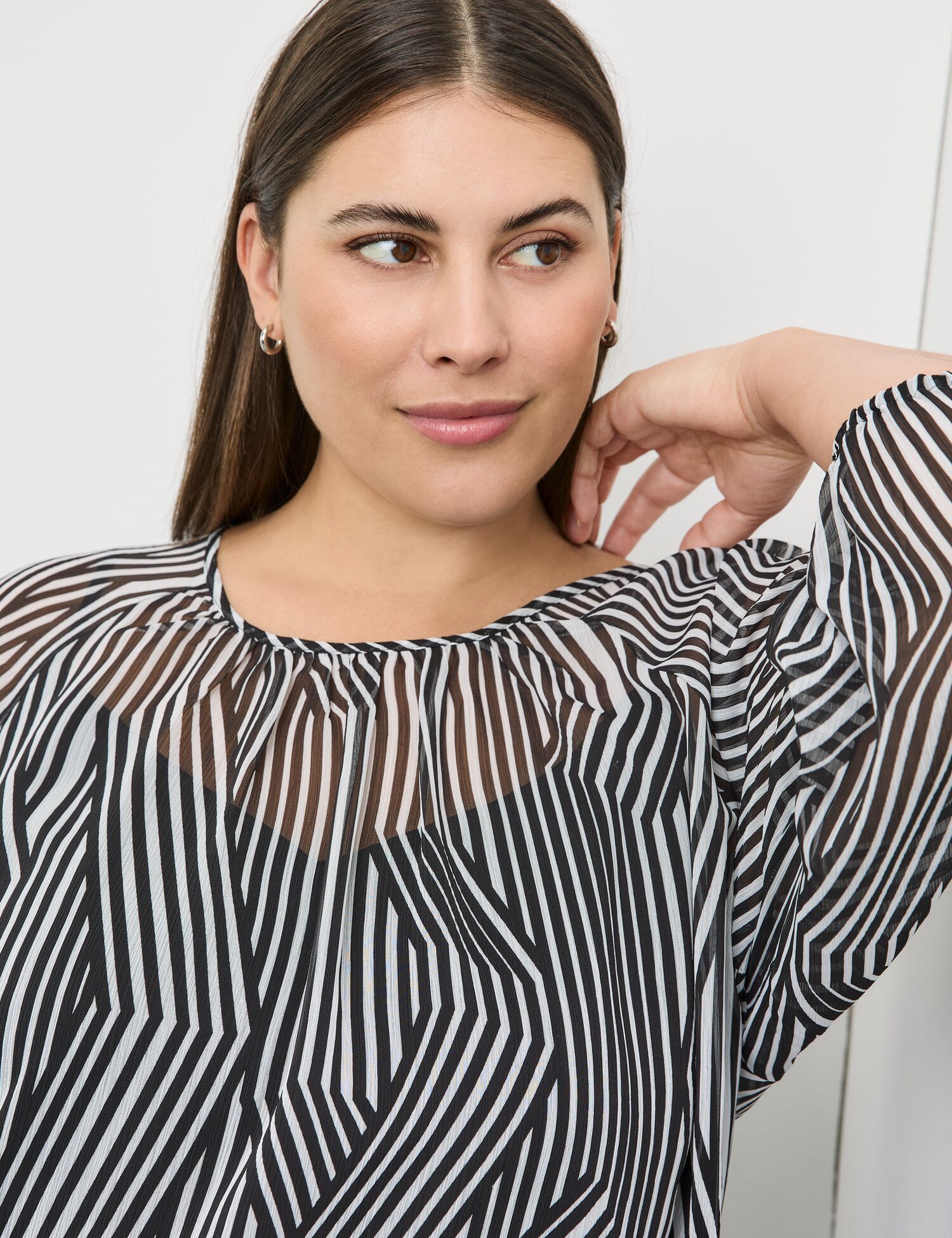 Chiffonbluse mit 3/4 Arm
