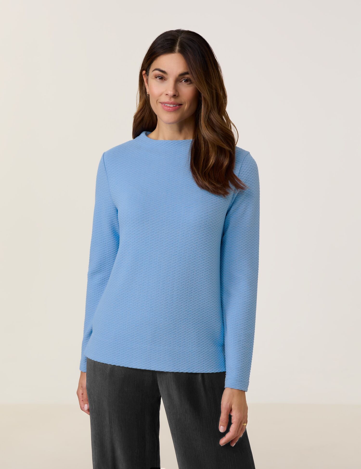 Langarmshirt in Strukturoptik