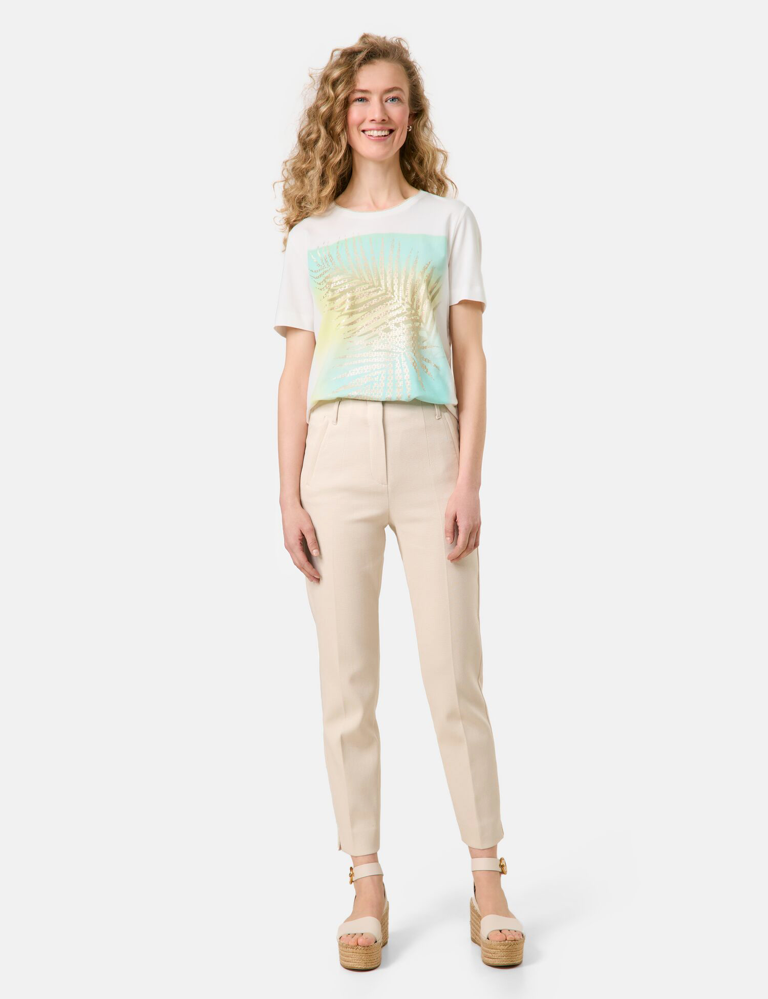 Bundlose Stretchhose mit Strukturoptik