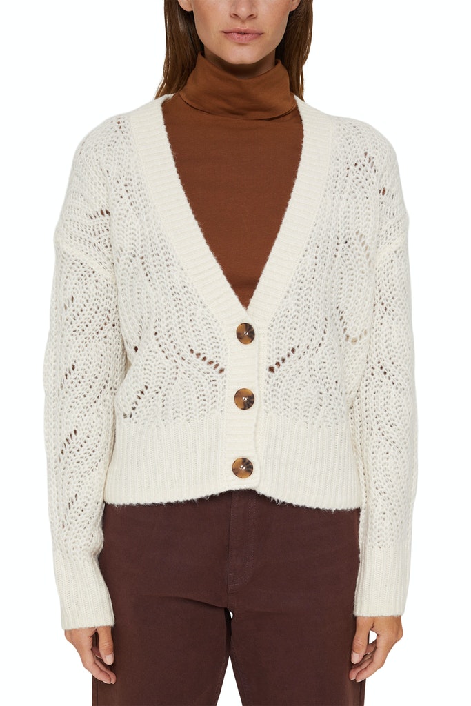 Mit Wolle/Alpaka: Pointelle Cardigan