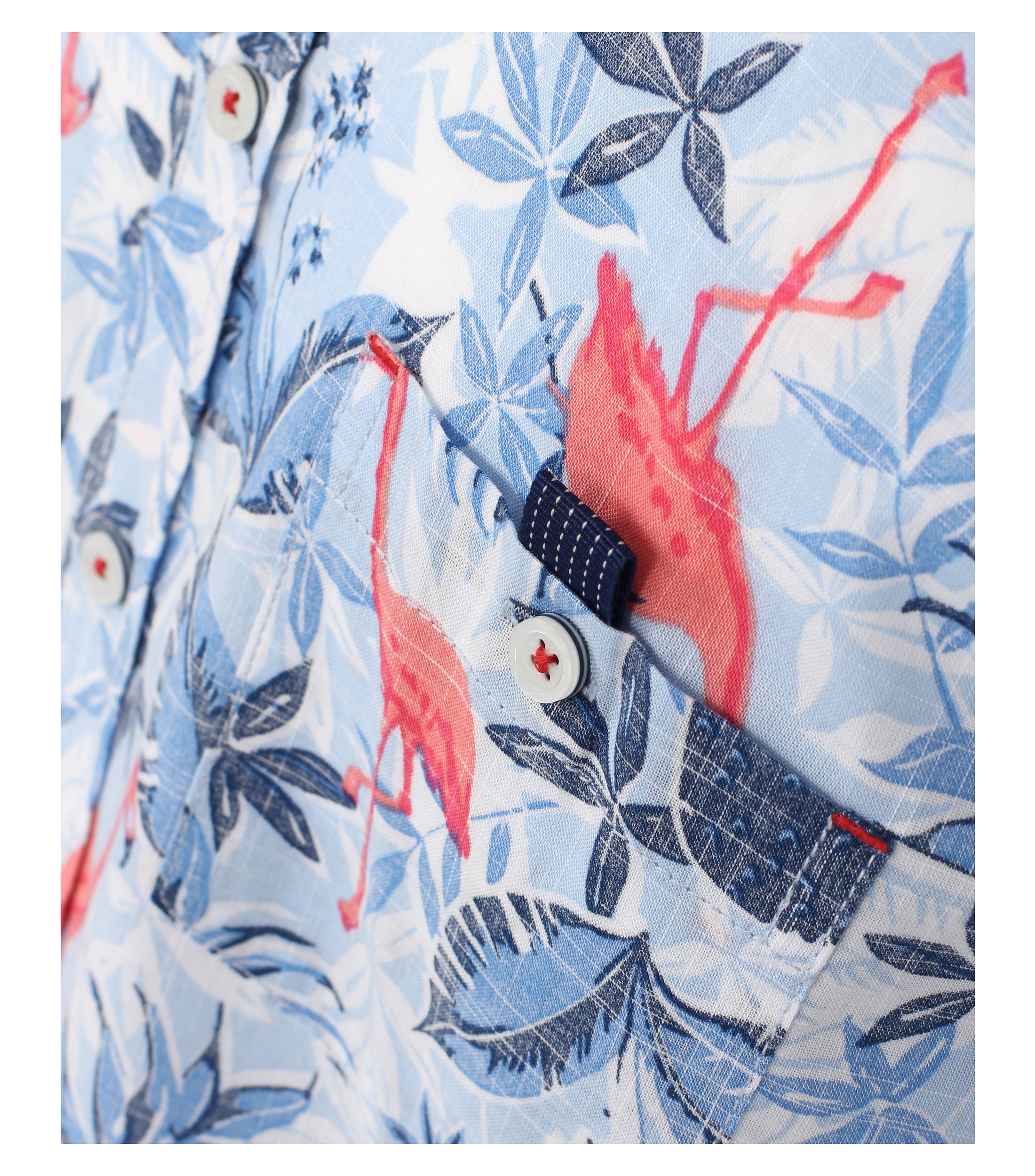 Slub Hemd Halbarm Print