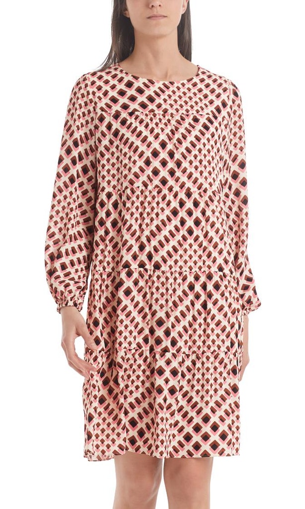 Crêpe-Kleid mit Grafikmuster