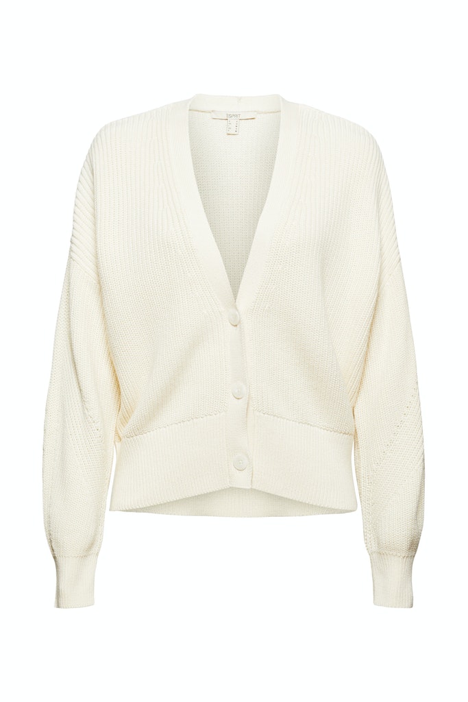 Rippstrick-Cardigan aus 100% Bio-Baumwolle