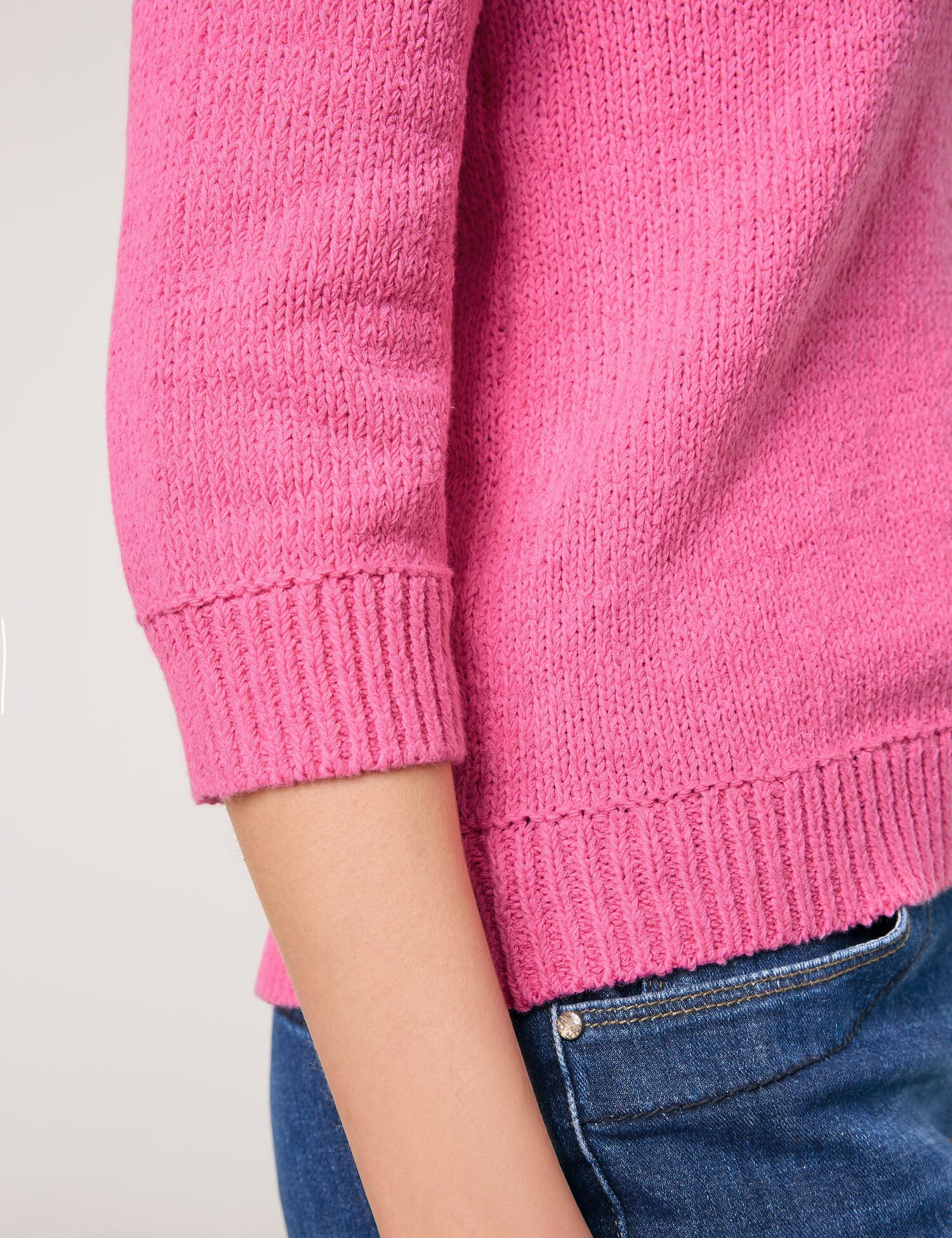 3/4 Arm Pullover aus Baumwoll-Mix