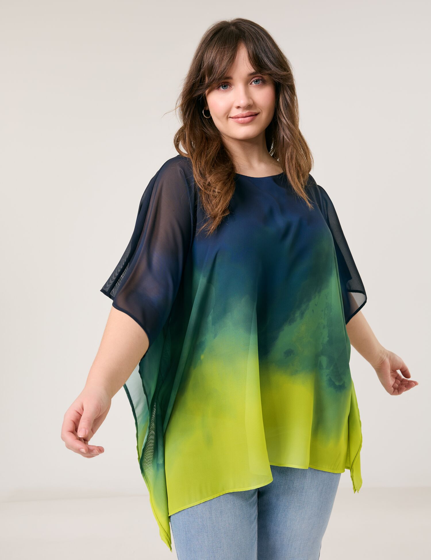 Oversized-Bluse im Lagen-Look