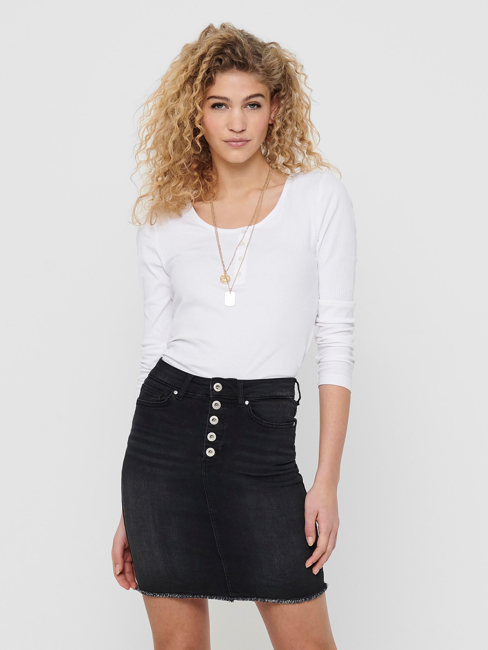 ONLSIMPLE LIFE L/S BUTTON TOP JRS