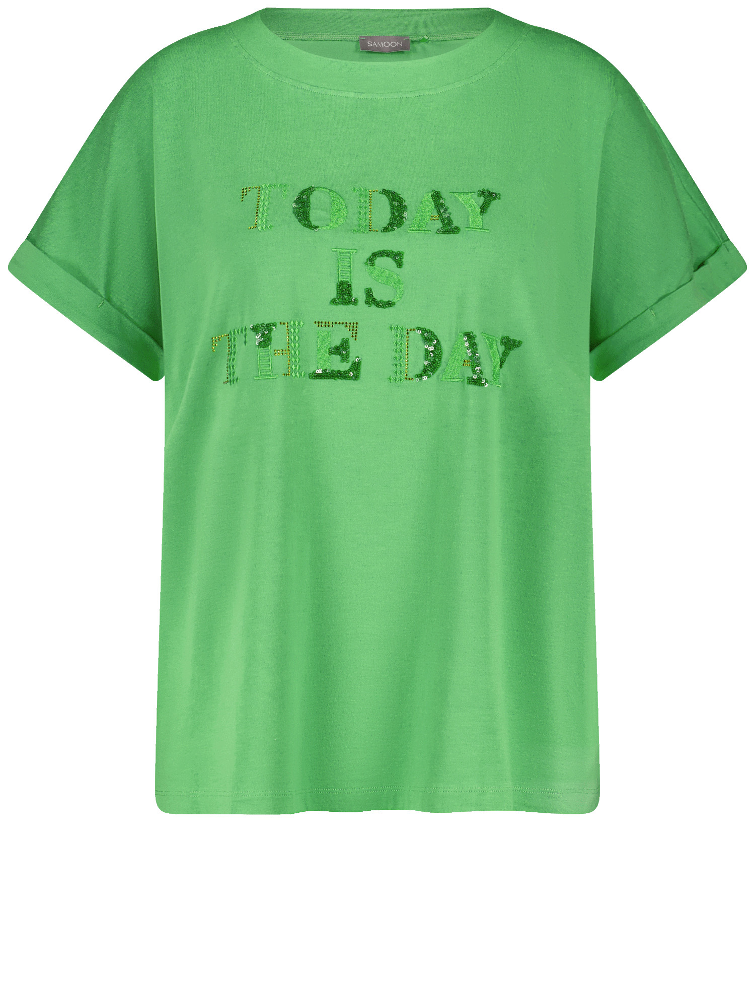 T-Shirt mit appliziertem Wording