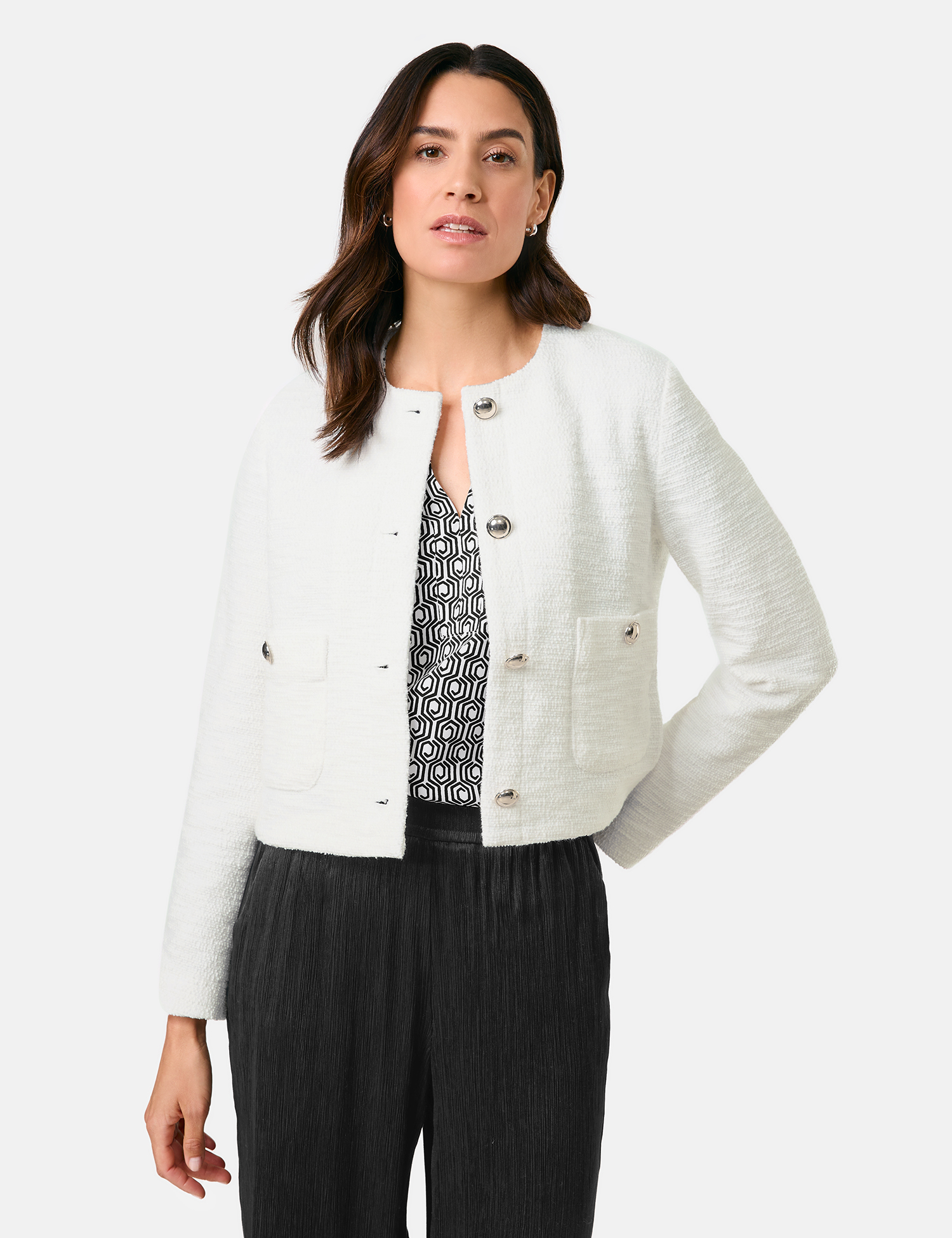 Elegante Blazerjacke mit Bouclé-Optik
