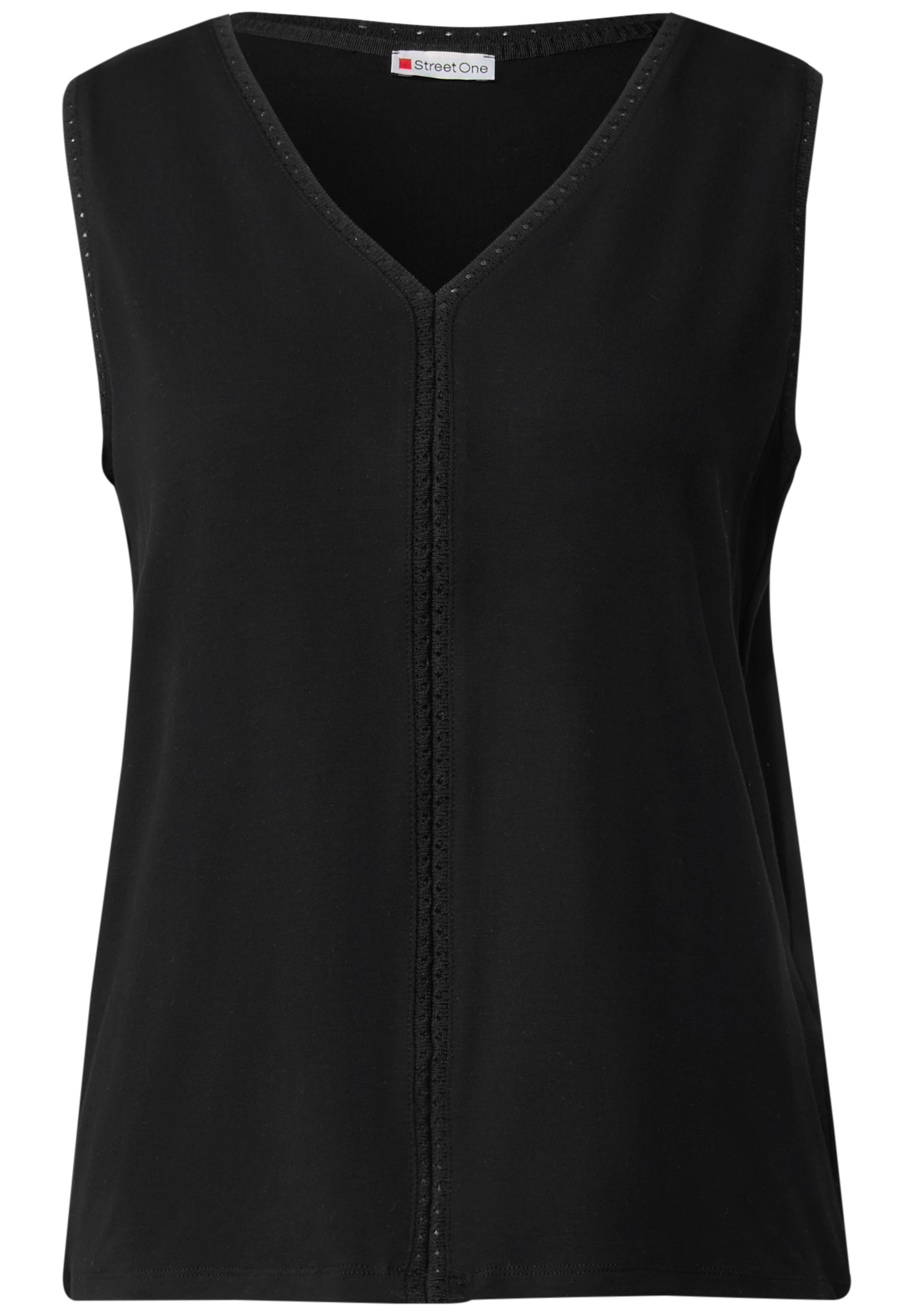 Jersey-Top mit Häkeldetails