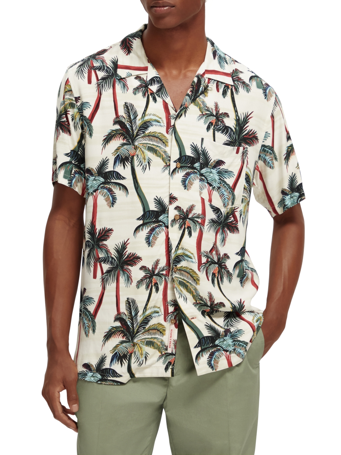 Short sleeved printed camp shirt