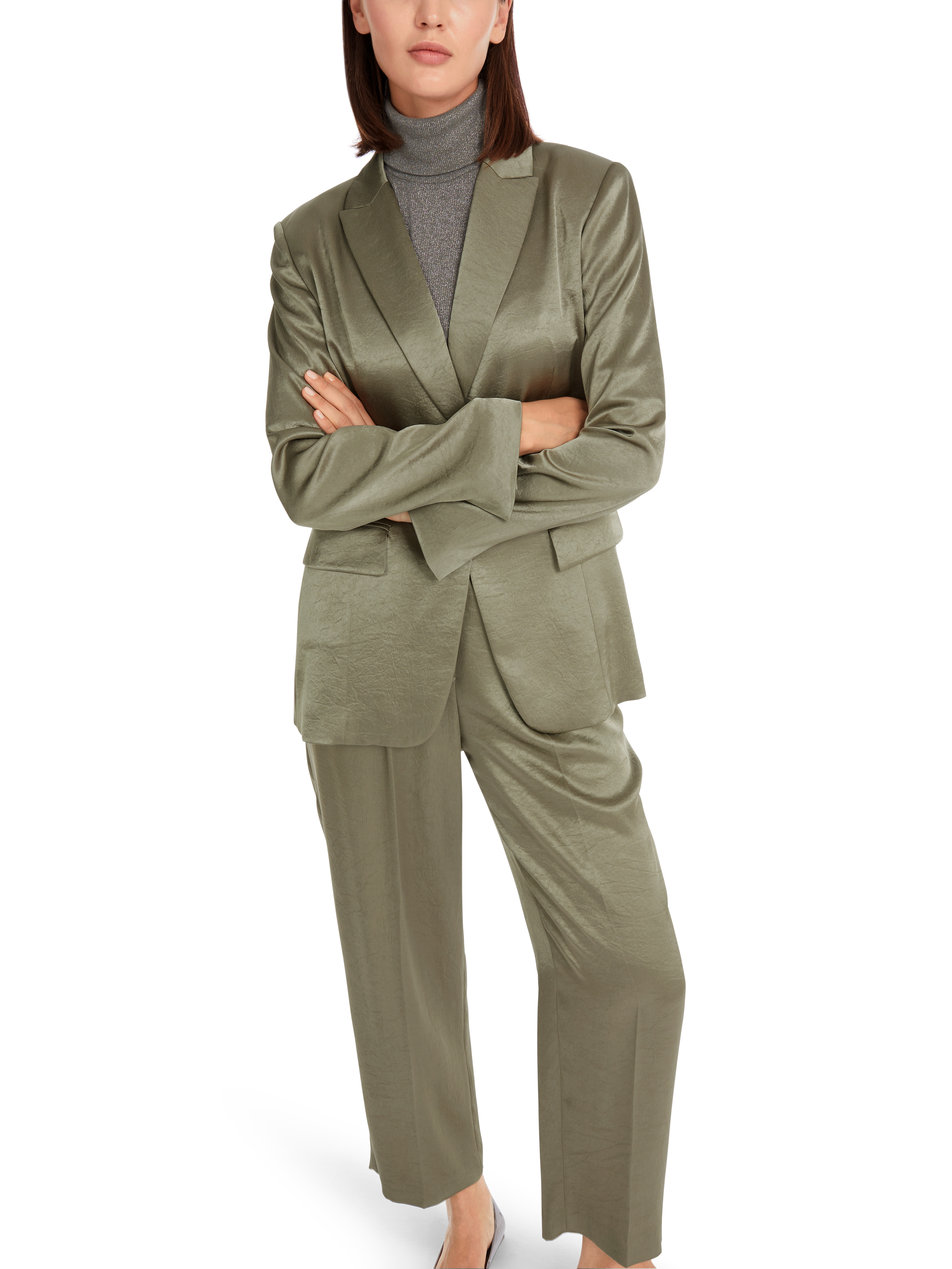 Blazer aus gehämmertem Satin