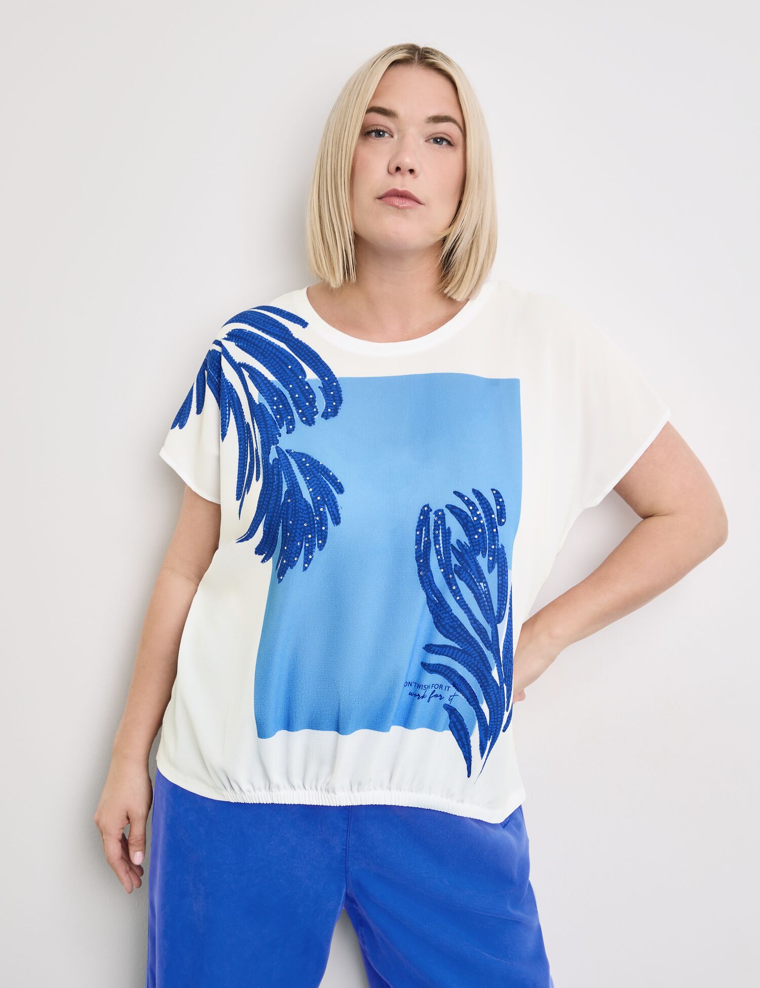 Blusenshirt mit Material-Mix